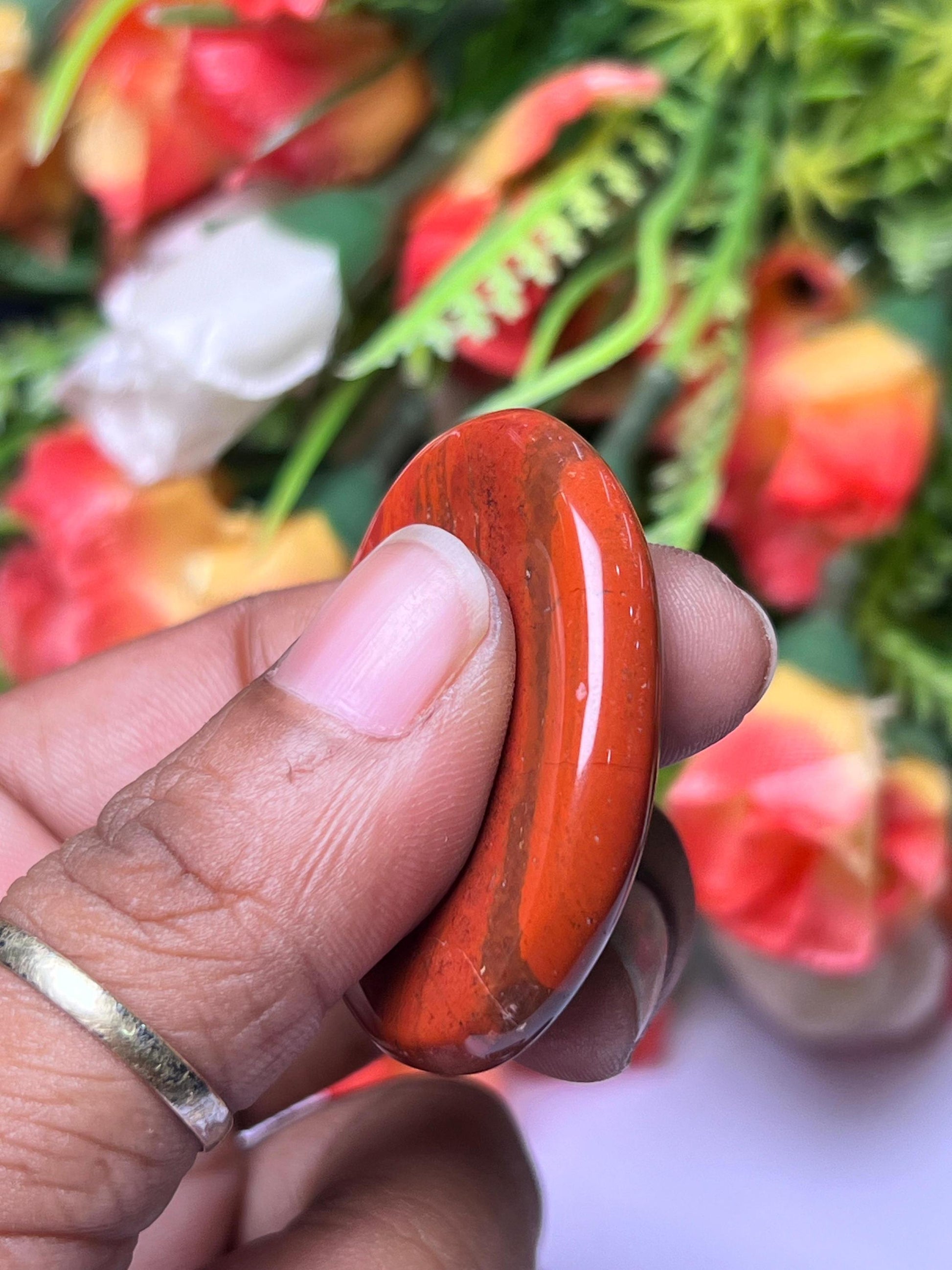 Red Jasper Stone Worry Stone – Crystal Worry Stone – Pocket Stone – Healing Crystal - 4cmx3cm Thumb Stone One (1) Piece