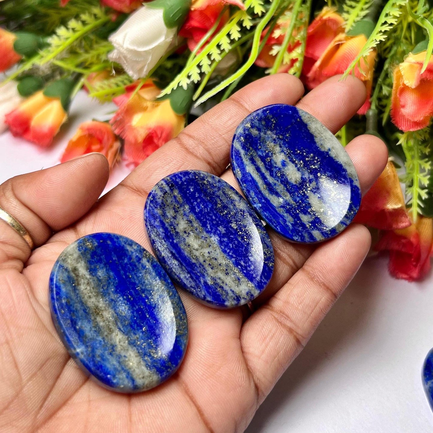 Lapis lazuli Stone Worry Stone – Crystal Worry Stone – Pocket Stone – Healing Crystal - 4cmx3cm Thumb Stone One (1) Piece