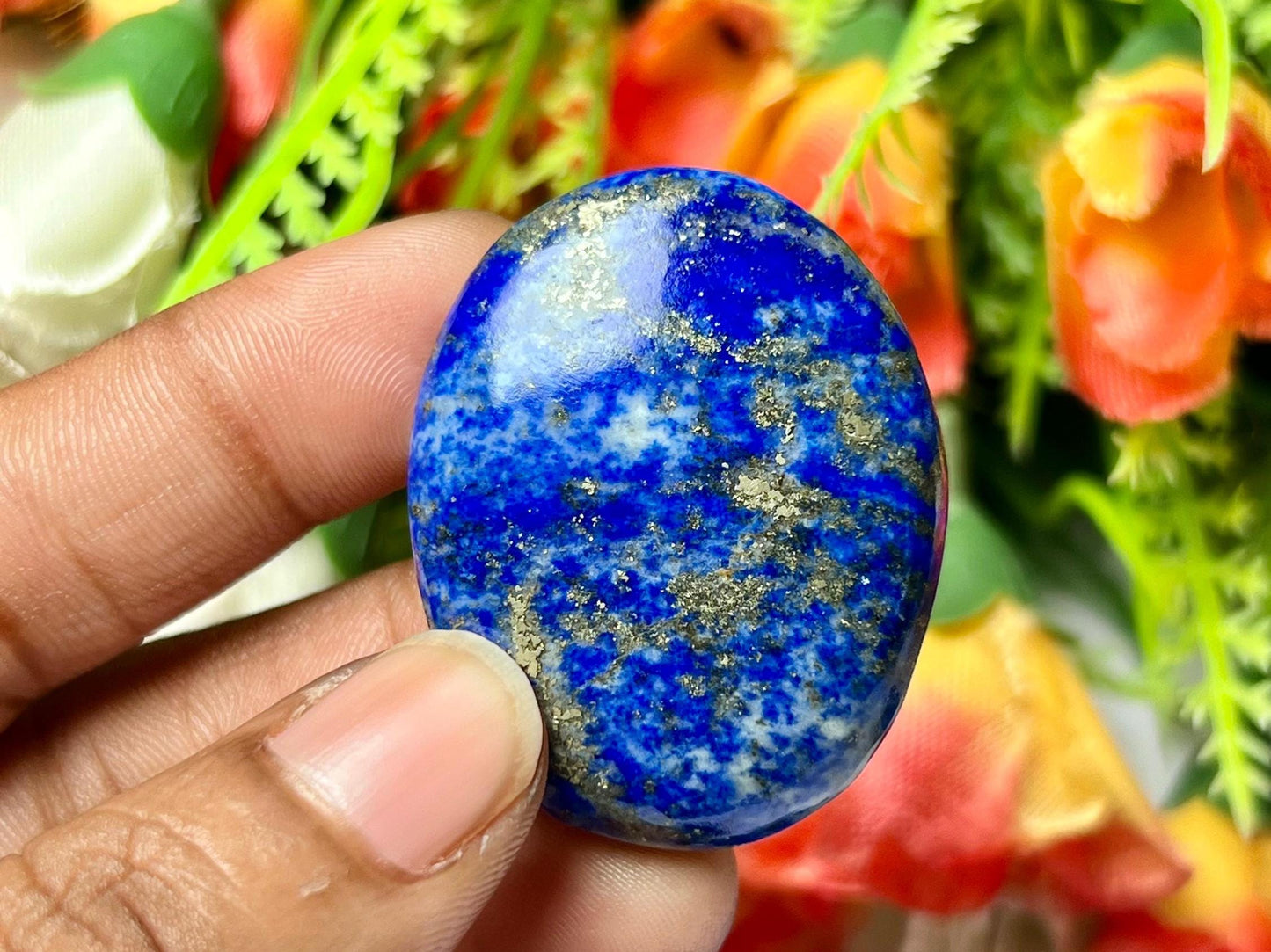 Lapis lazuli Stone Worry Stone – Crystal Worry Stone – Pocket Stone – Healing Crystal - 4cmx3cm Thumb Stone One (1) Piece