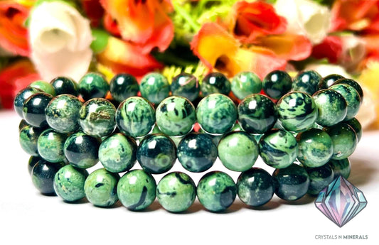 Kambaba Jasper Stone Bracelet l Stretchable Bracelet l Unisex Bracelet l 8 MM Bracelet