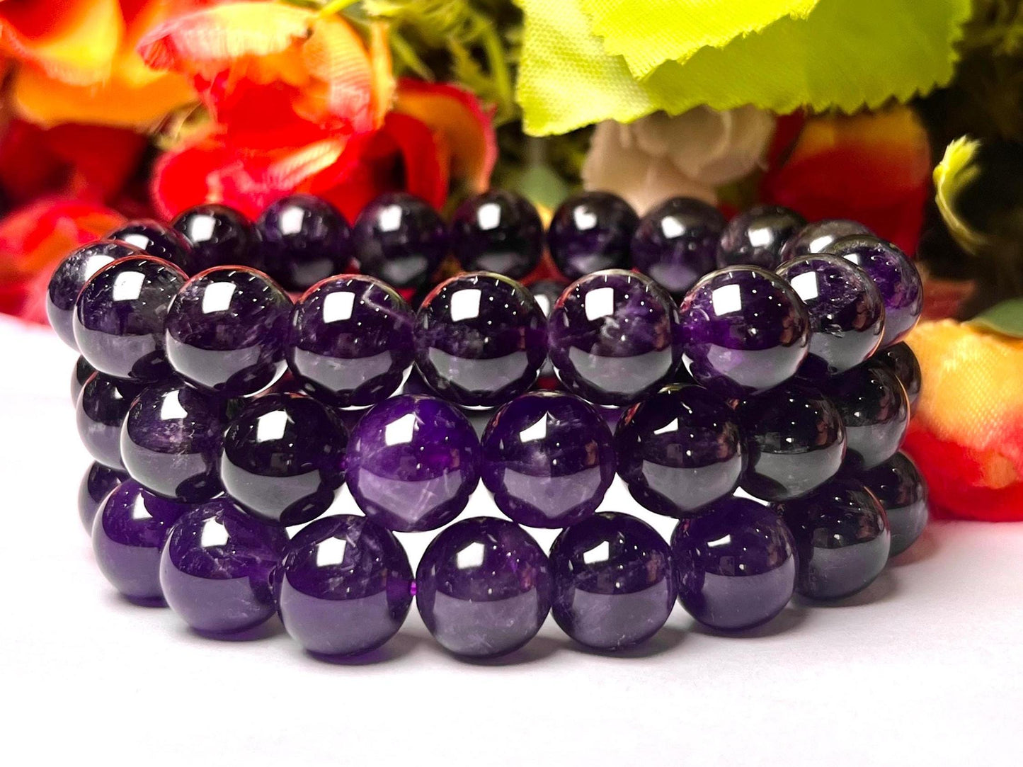 Men's 12 mm Amethyst Stone Bracelet| Jewelry for Men