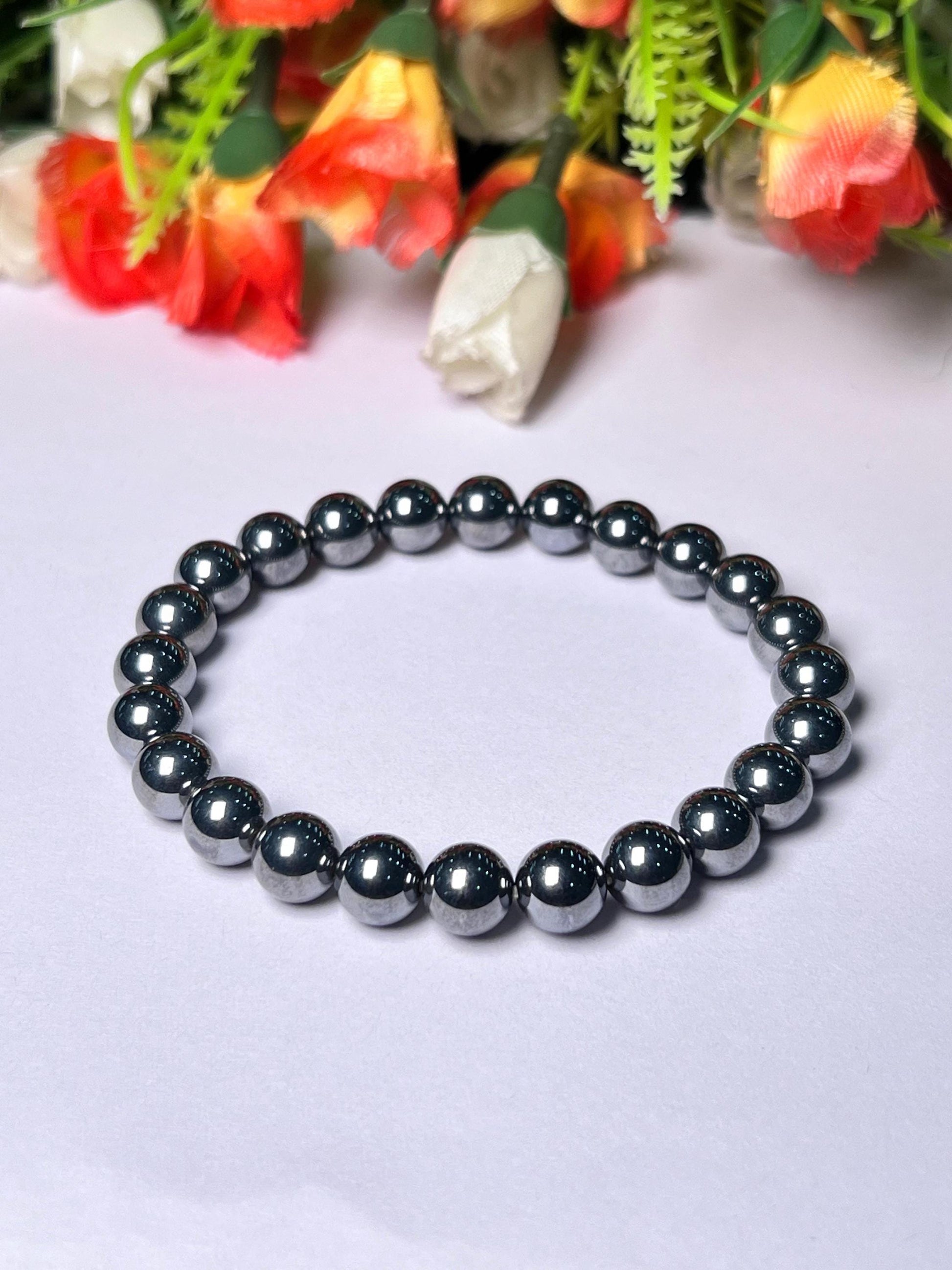 Terahertz Stone Bracelet l Stretchable Bracelet l Unisex Bracelet l 8 MM Bracelet