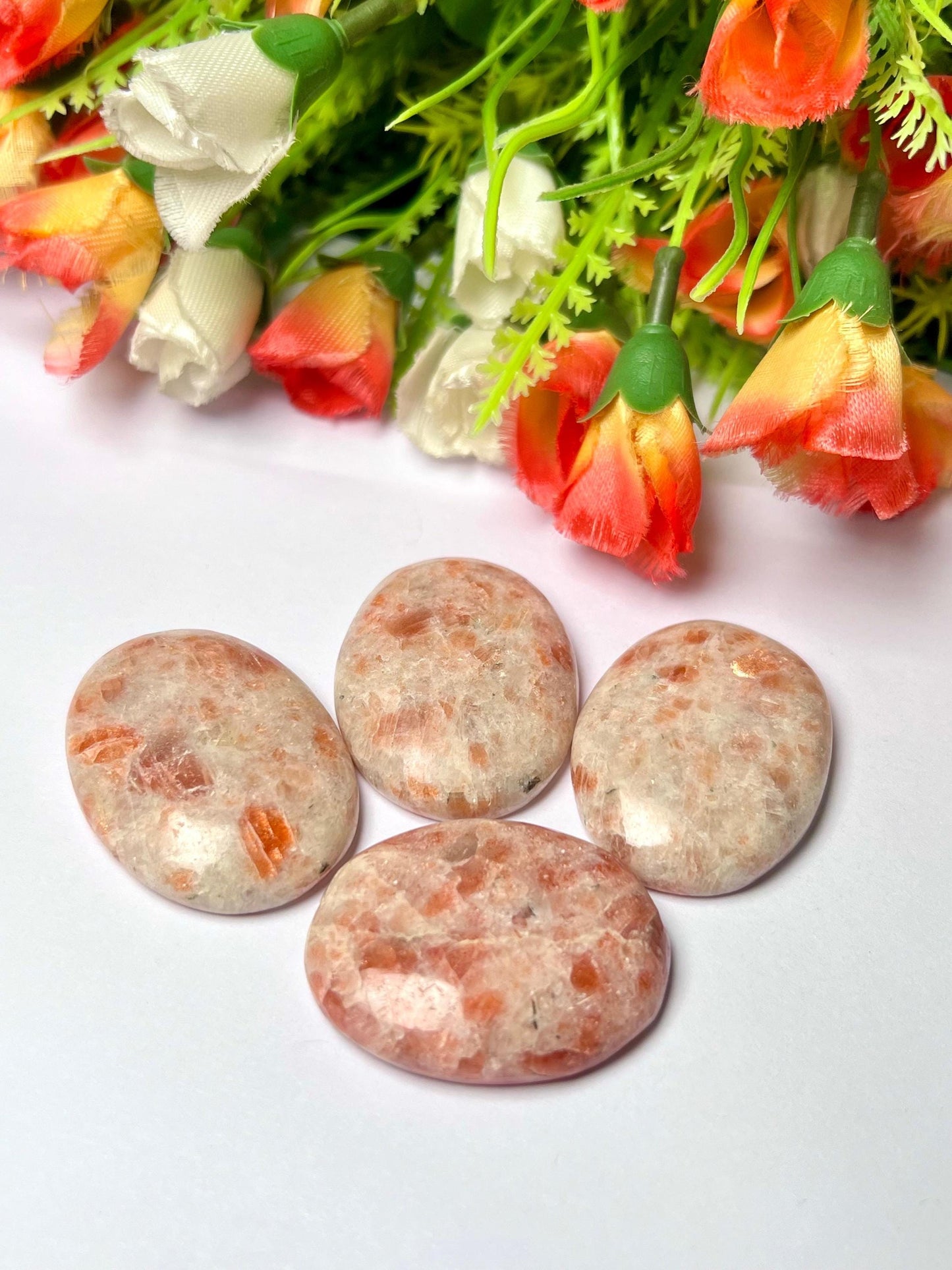 Sunstone Stone Worry Stone – Crystal Worry Stone – Pocket Stone – Healing Crystal - 4cmx3cm Thumb Stone One (1) Piece