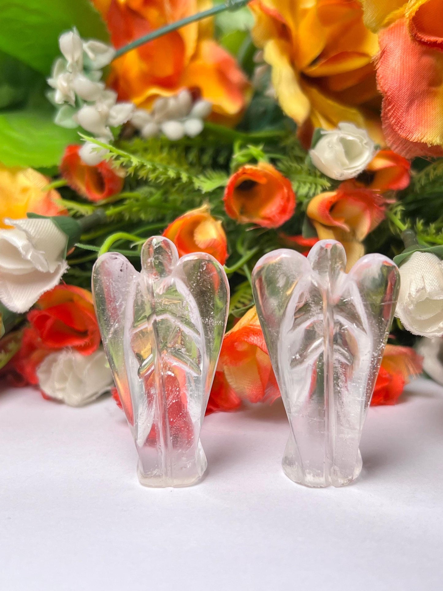 2" Himalayan crystal Quartz Stone ANGEL One(1)Piece Free standing guardian Angel crystal Reiki energy blessed hand carved Angelic connection