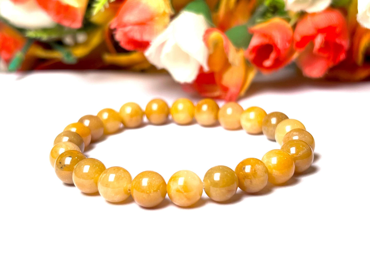 Golden Healer Stone Bracelet l Stretchable Bracelet l Unisex Bracelet l 8 MM Bracelet