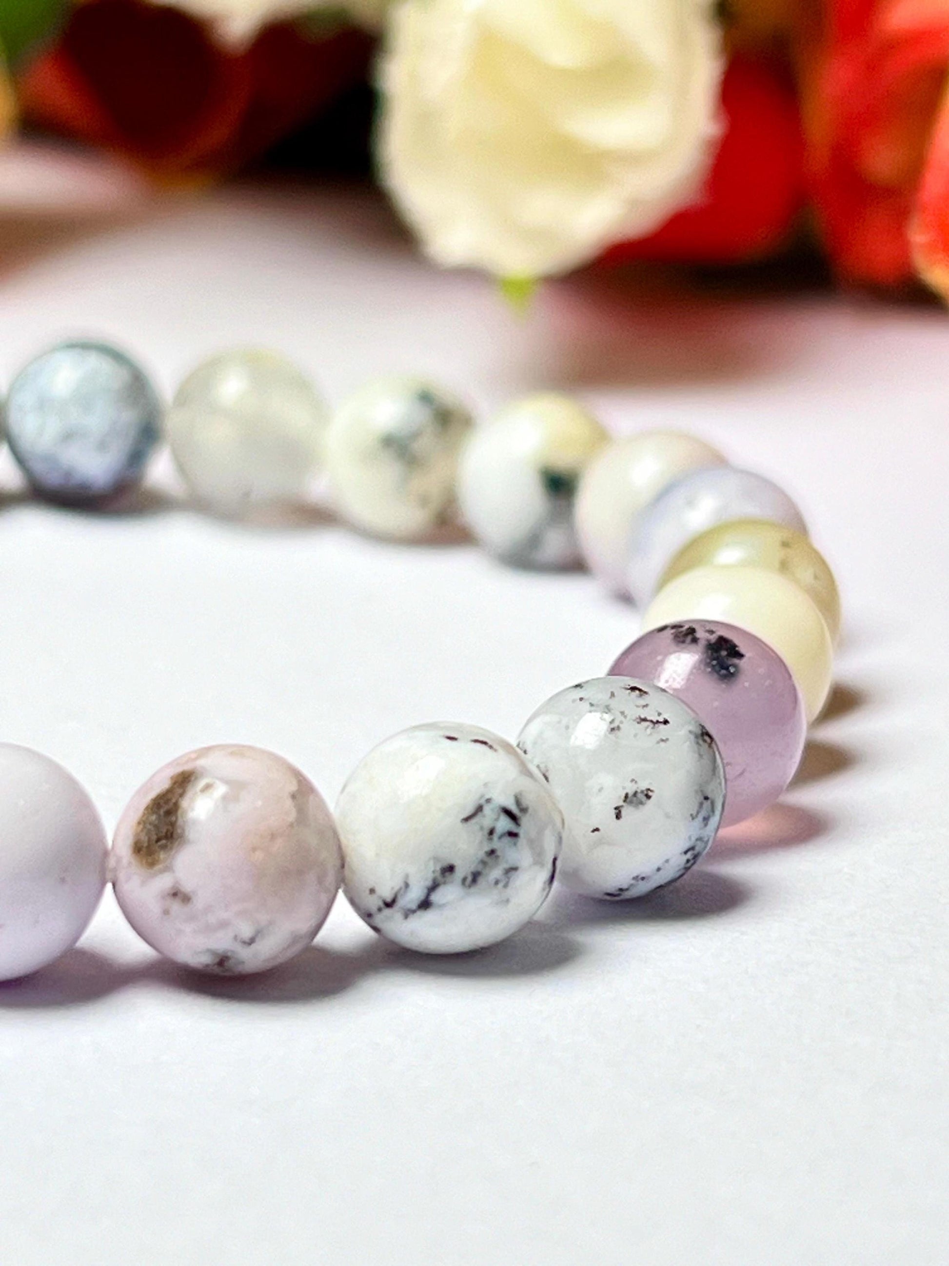 Dendrite Agate Stone Bracelet l Stretchable Bracelet l Unisex Bracelet l 8 MM Bracelet