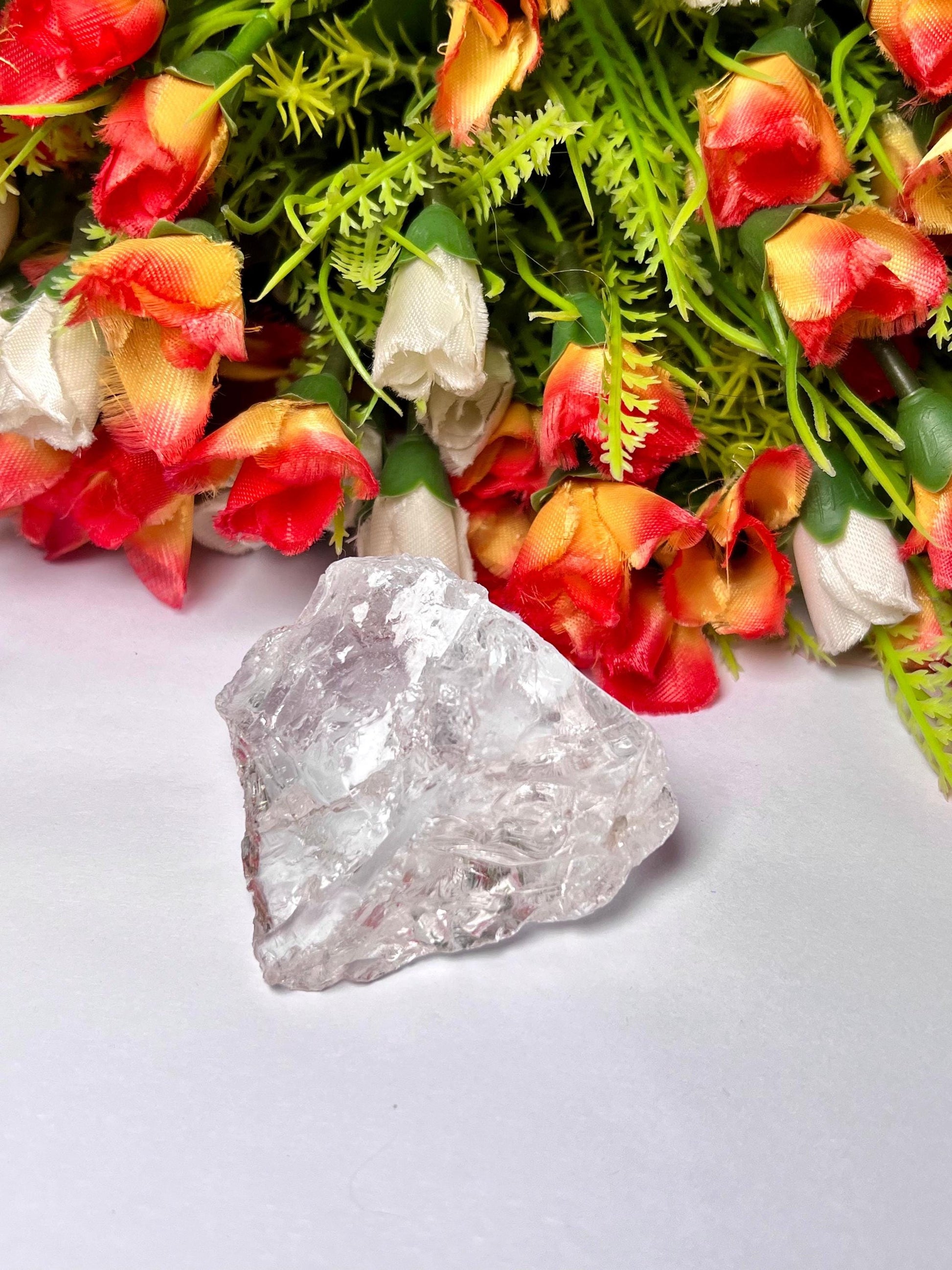 Premium Rainbow Satyaloka Quartz Crystal Natural Rough Stone with Beautiful Rainbow 107 Gram