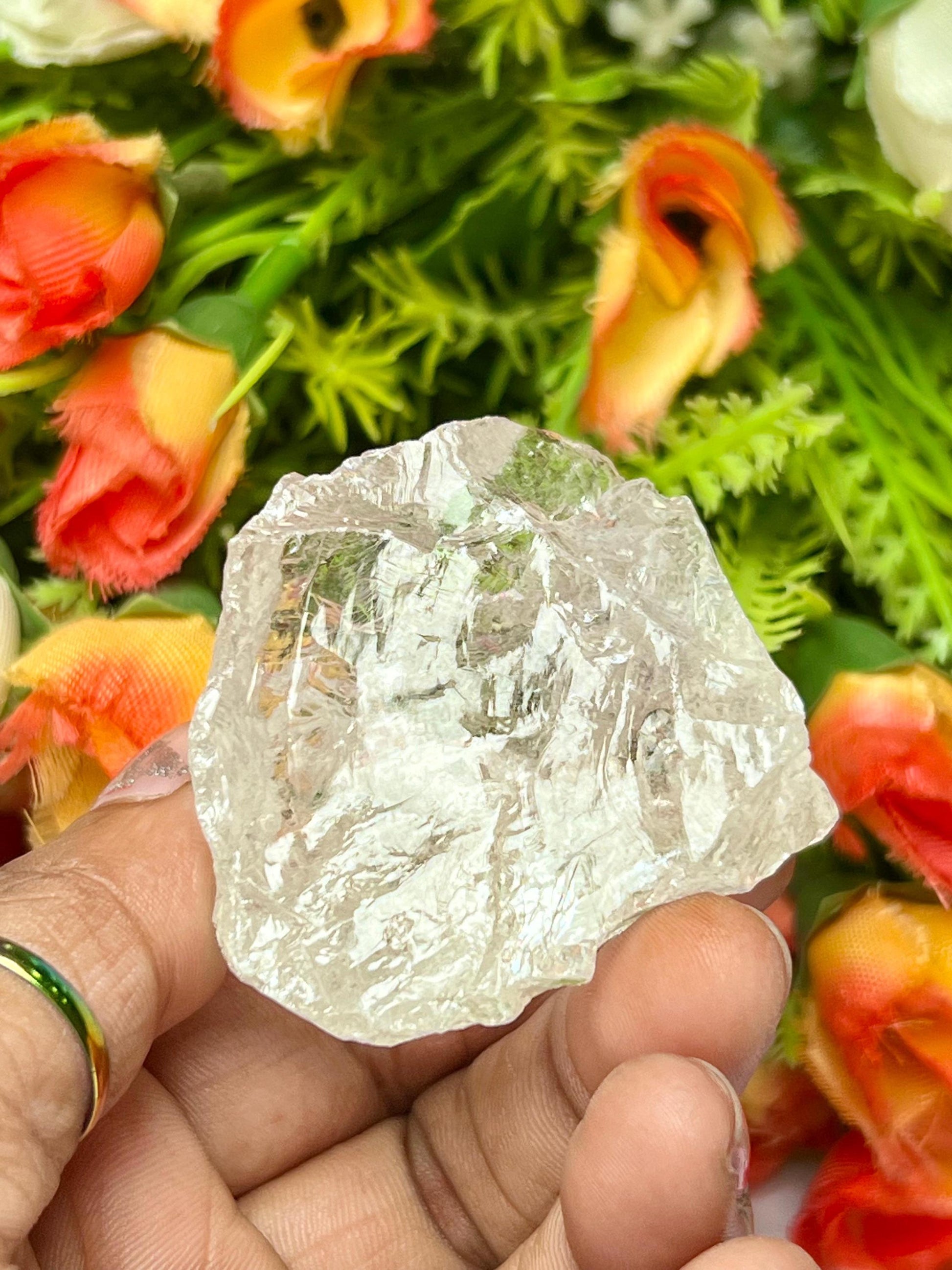 Premium Rainbow Satyaloka Quartz Crystal Natural Rough Stone with Beautiful Rainbow 69 Gram