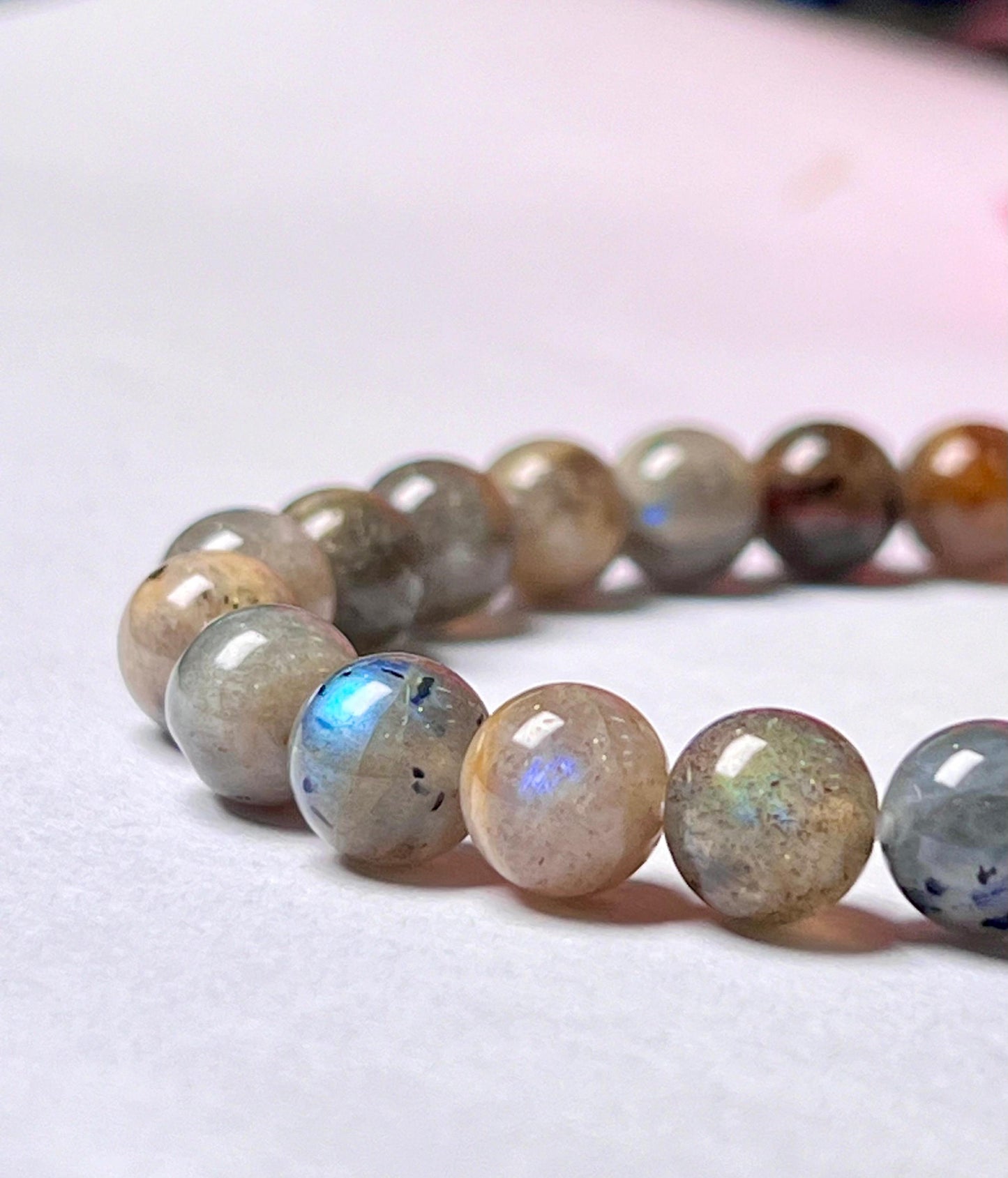 Labradorite Stone Bracelet l Stretchable Bracelet l Unisex Bracelet l 8 MM Bracelet