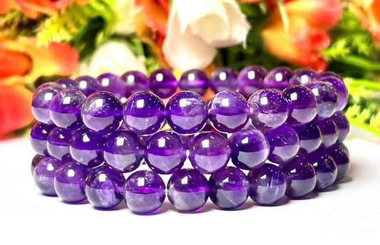 Amethyst Stone Bracelet l Stretchable Bracelet l Unisex Bracelet l 8 MM Bracelet