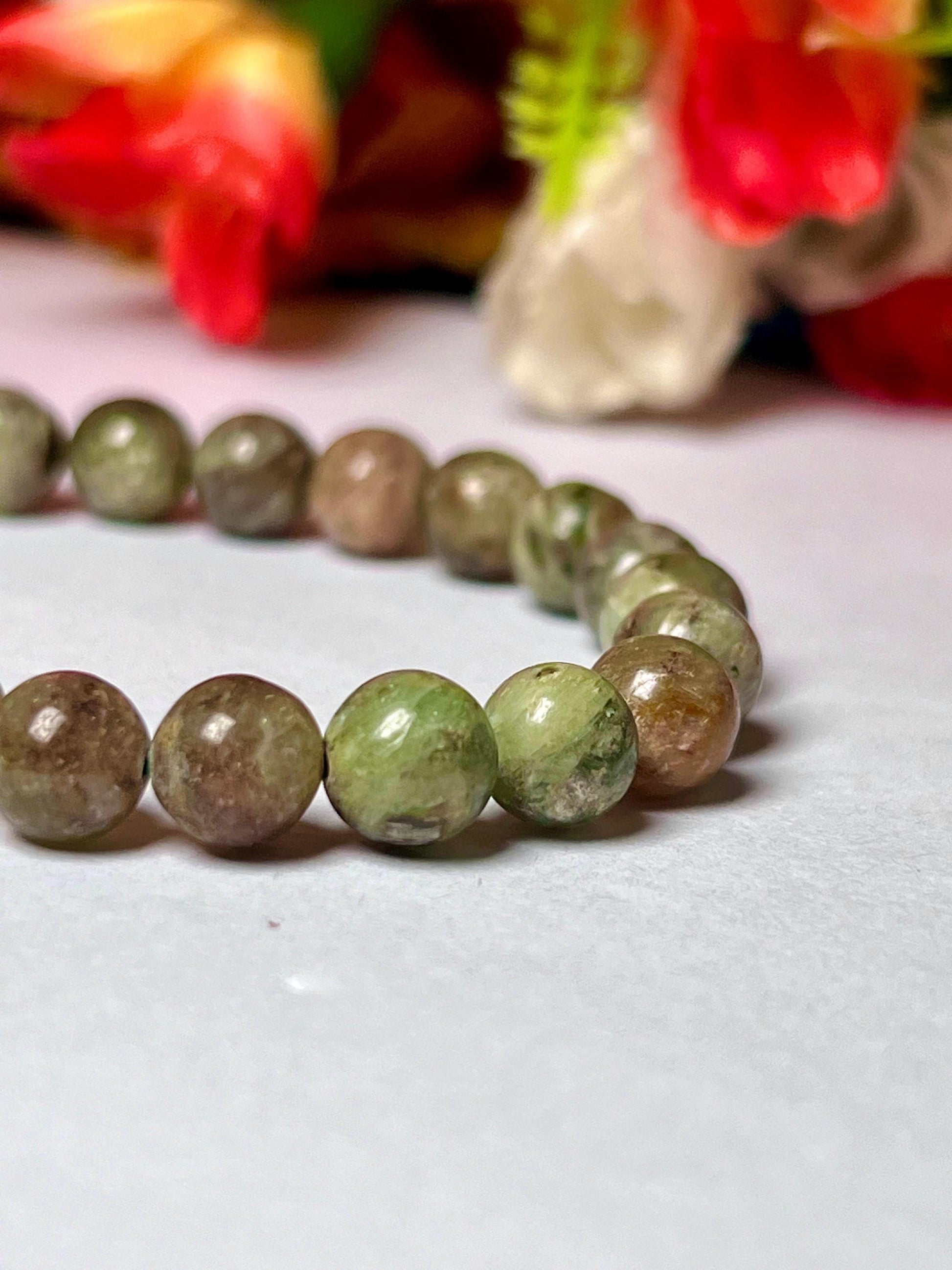 Green Kyanite Stone Bracelet l Stretchable Bracelet l Unisex Bracelet l 8 MM Bracelet