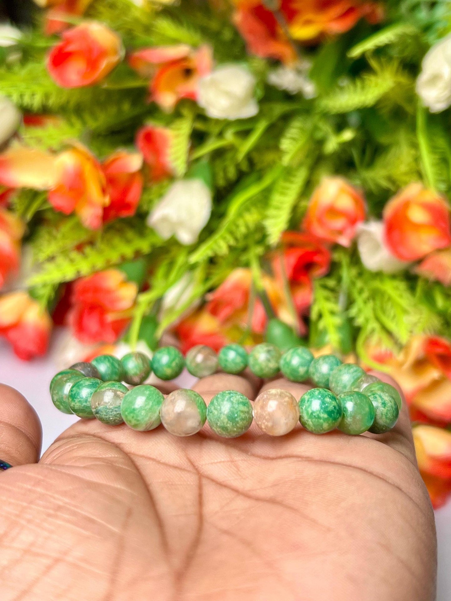 Euchlorite Kmaite Stone 8 MM Stretchable Bracelet