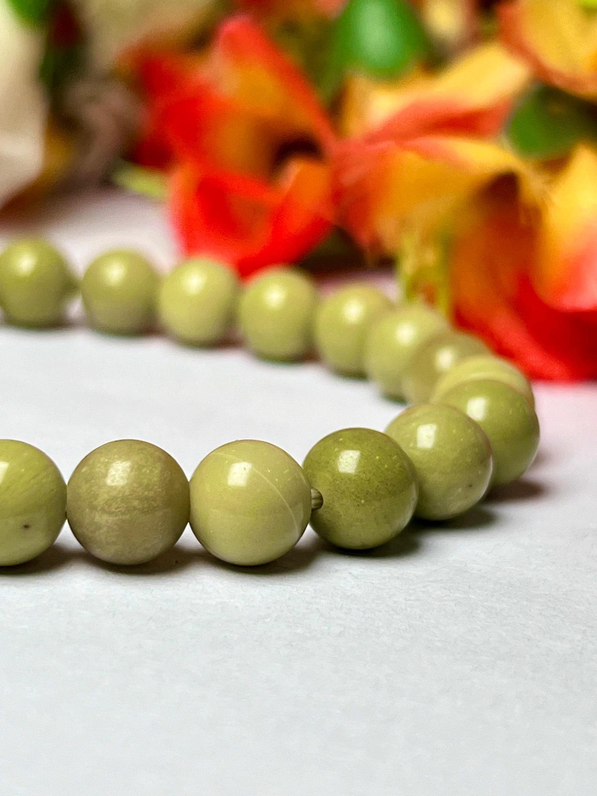 Avocado Jasper Stone Bracelet l Stretchable Bracelet l Unisex Bracelet l 8 MM Bracelet