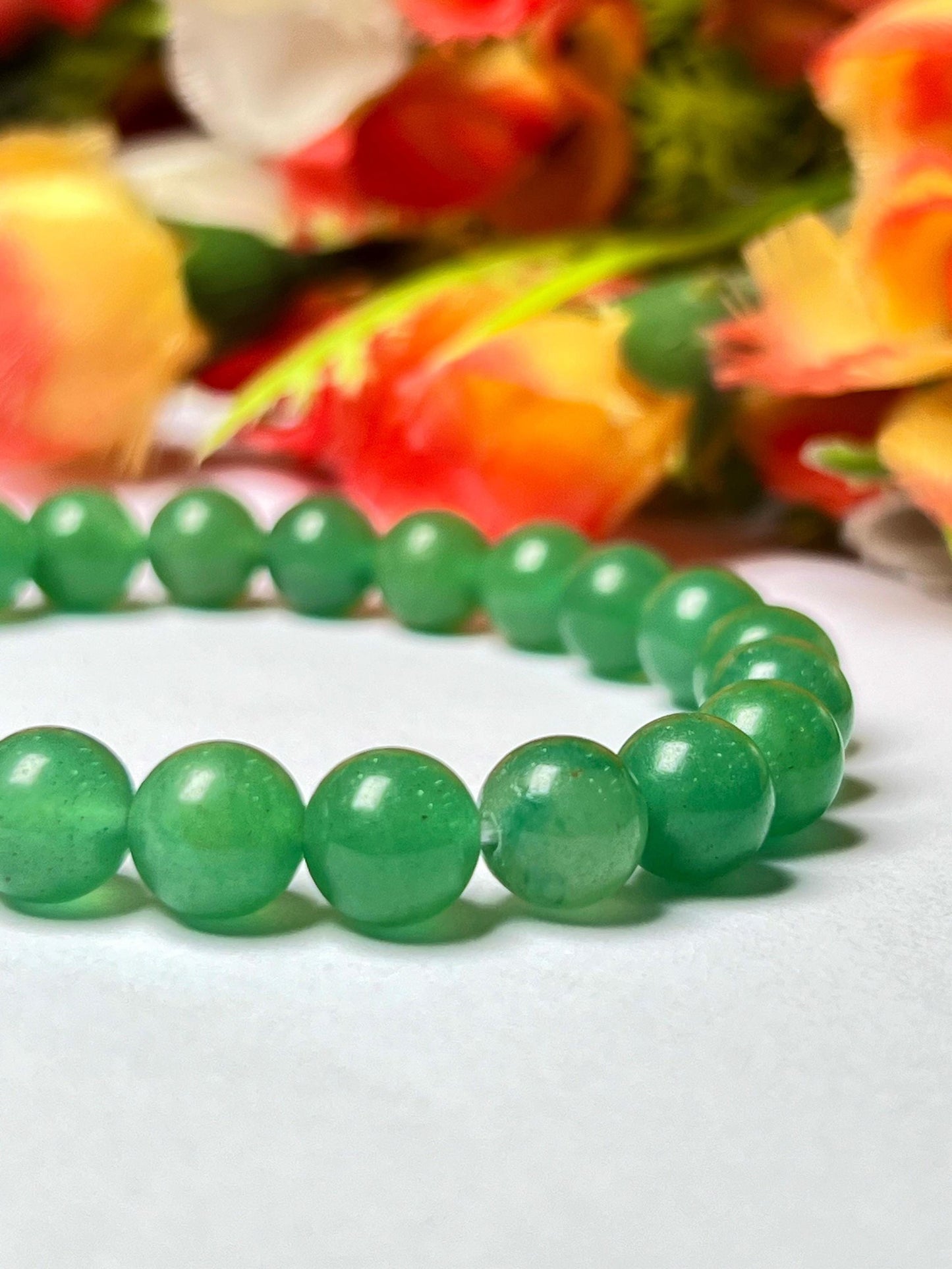 Green Aventurine Stone Bracelet l Stretchable Bracelet l Unisex Bracelet l 8 MM Bracelet