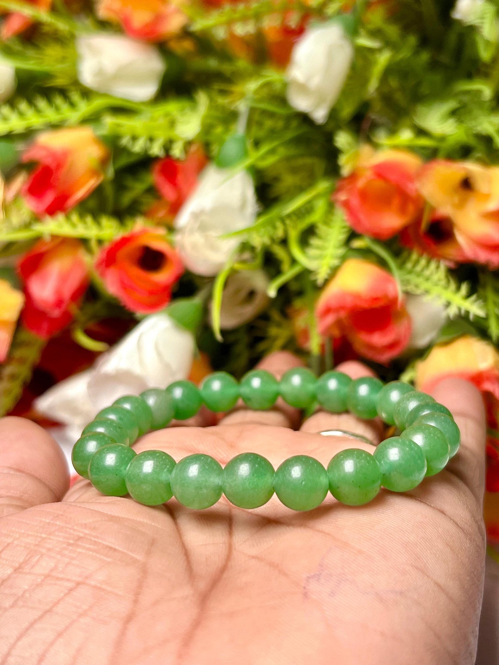 Green Aventurine Stone Bracelet l Stretchable Bracelet l Unisex Bracelet l 8 MM Bracelet