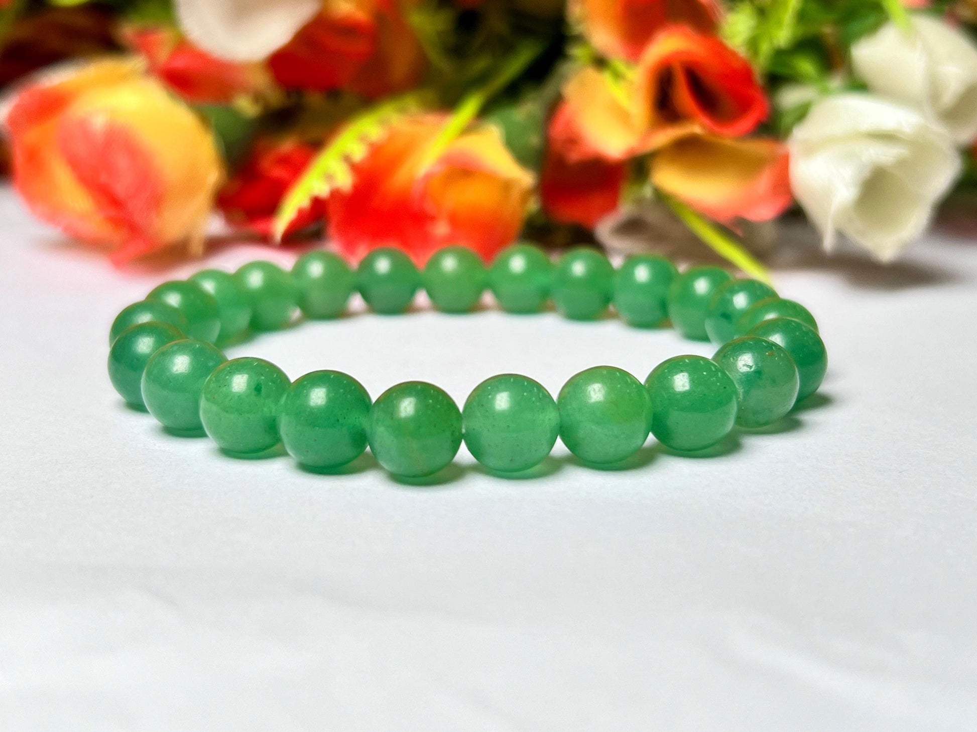 Green Aventurine Stone Bracelet l Stretchable Bracelet l Unisex Bracelet l 8 MM Bracelet