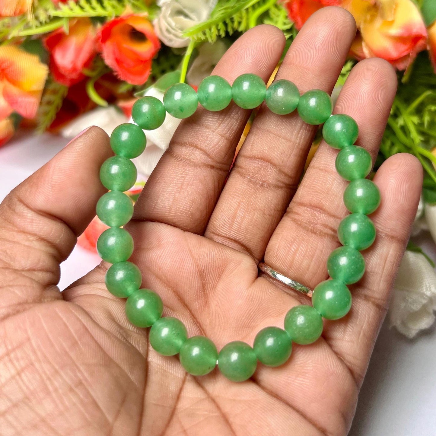 Green Aventurine Stone Bracelet l Stretchable Bracelet l Unisex Bracelet l 8 MM Bracelet