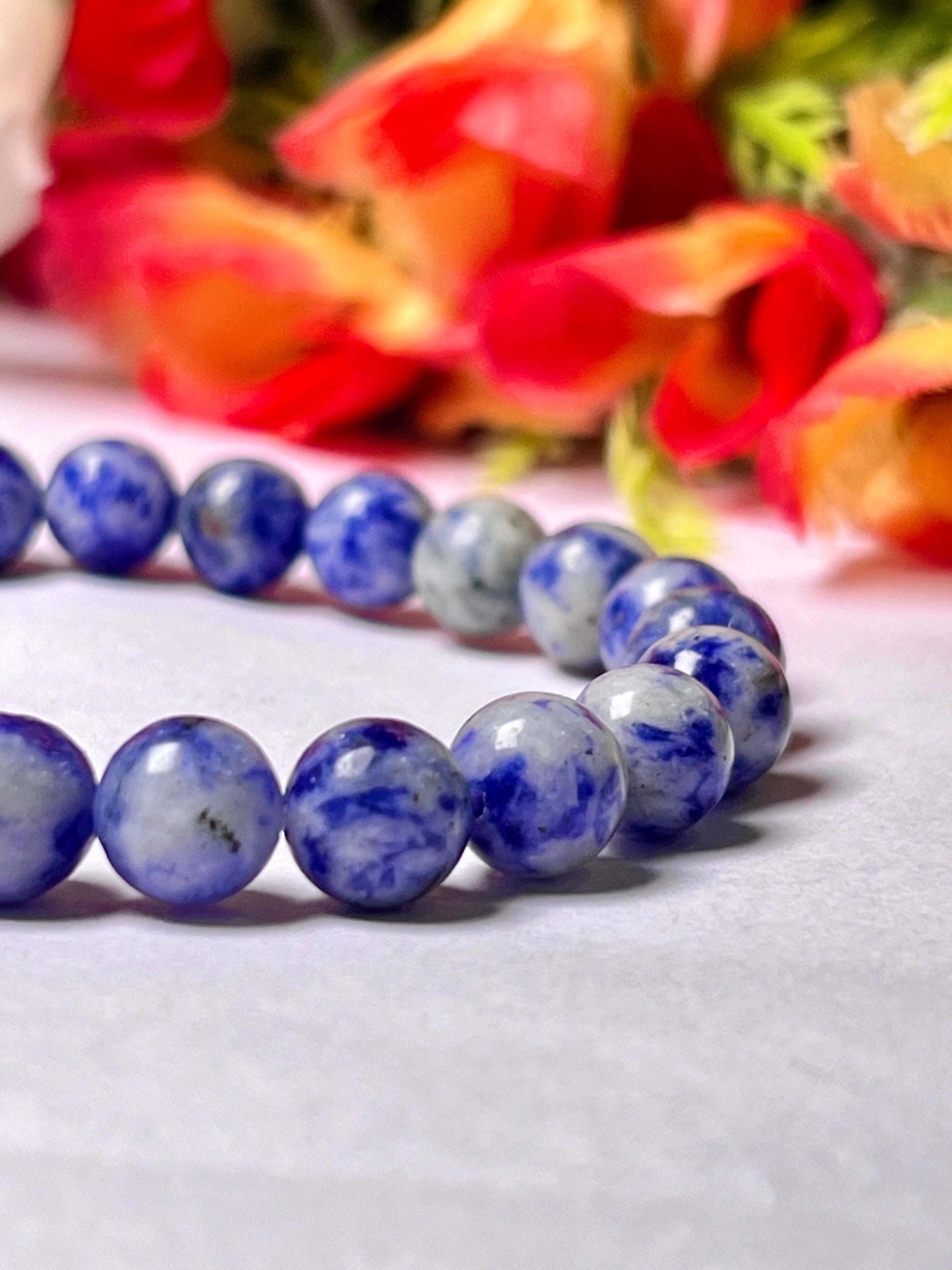 Sodalite Stone Bracelet l Stretchable Bracelet l Unisex Bracelet l 8 MM Bracelet