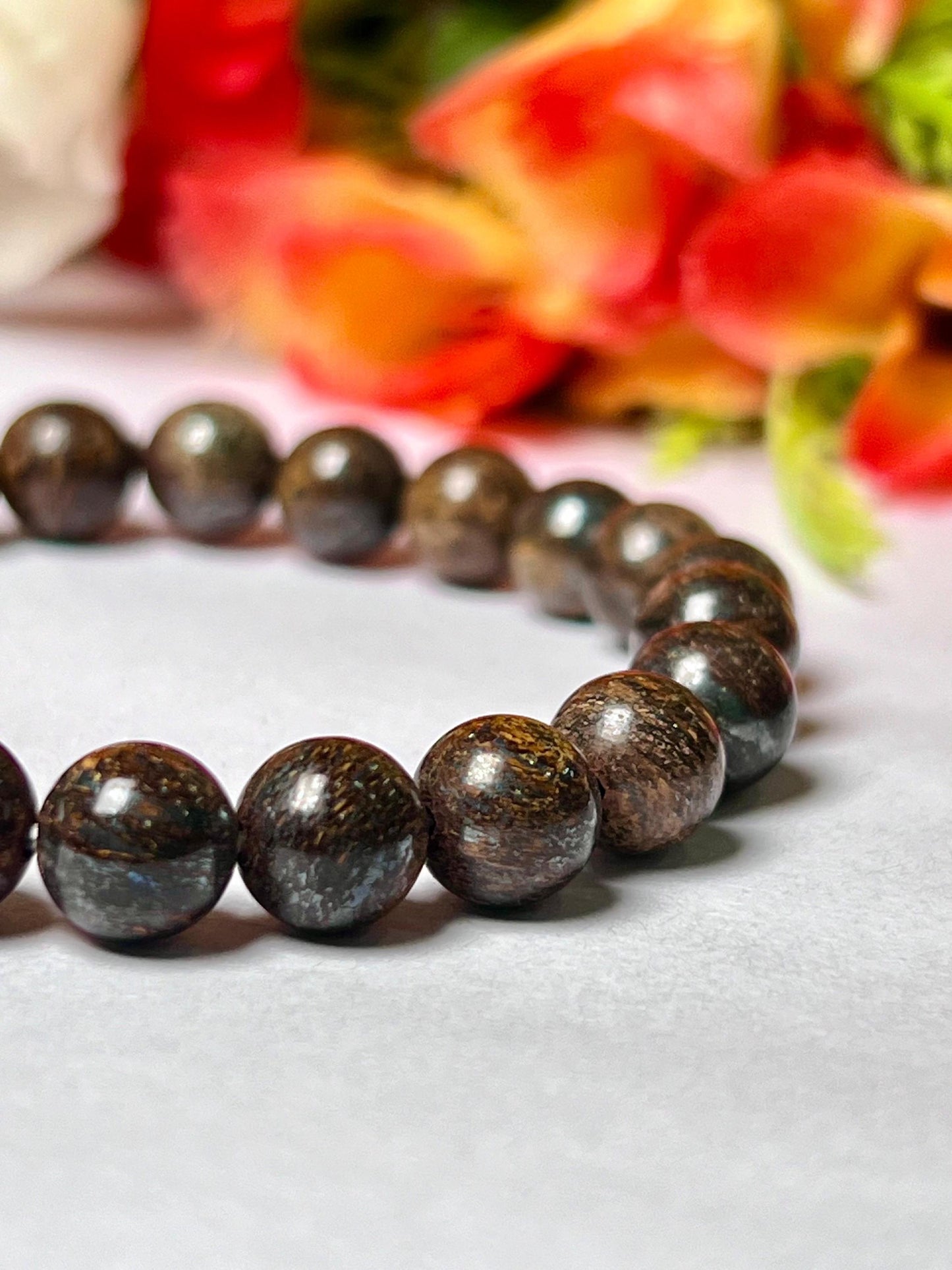 Bronzite Stone Bracelet l Stretchable Bracelet l Unisex Bracelet l 8 MM Bracelet