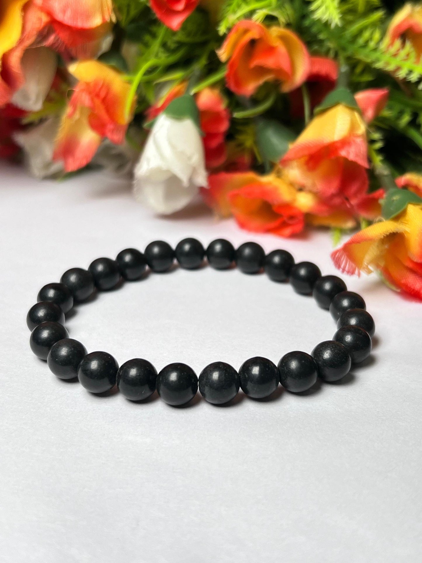 Shungite Stone Bracelet l Stretchable Bracelet l Unisex Bracelet l 8 MM Bracelet