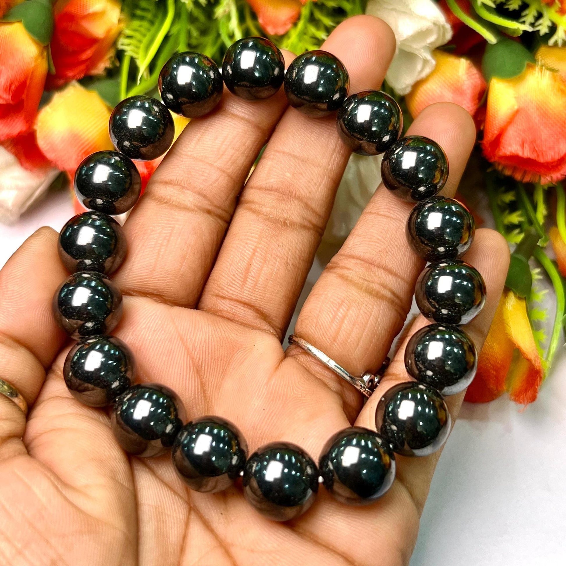 Men's 12 MM Magnetite Stone Bracelet| Jewelry for Men