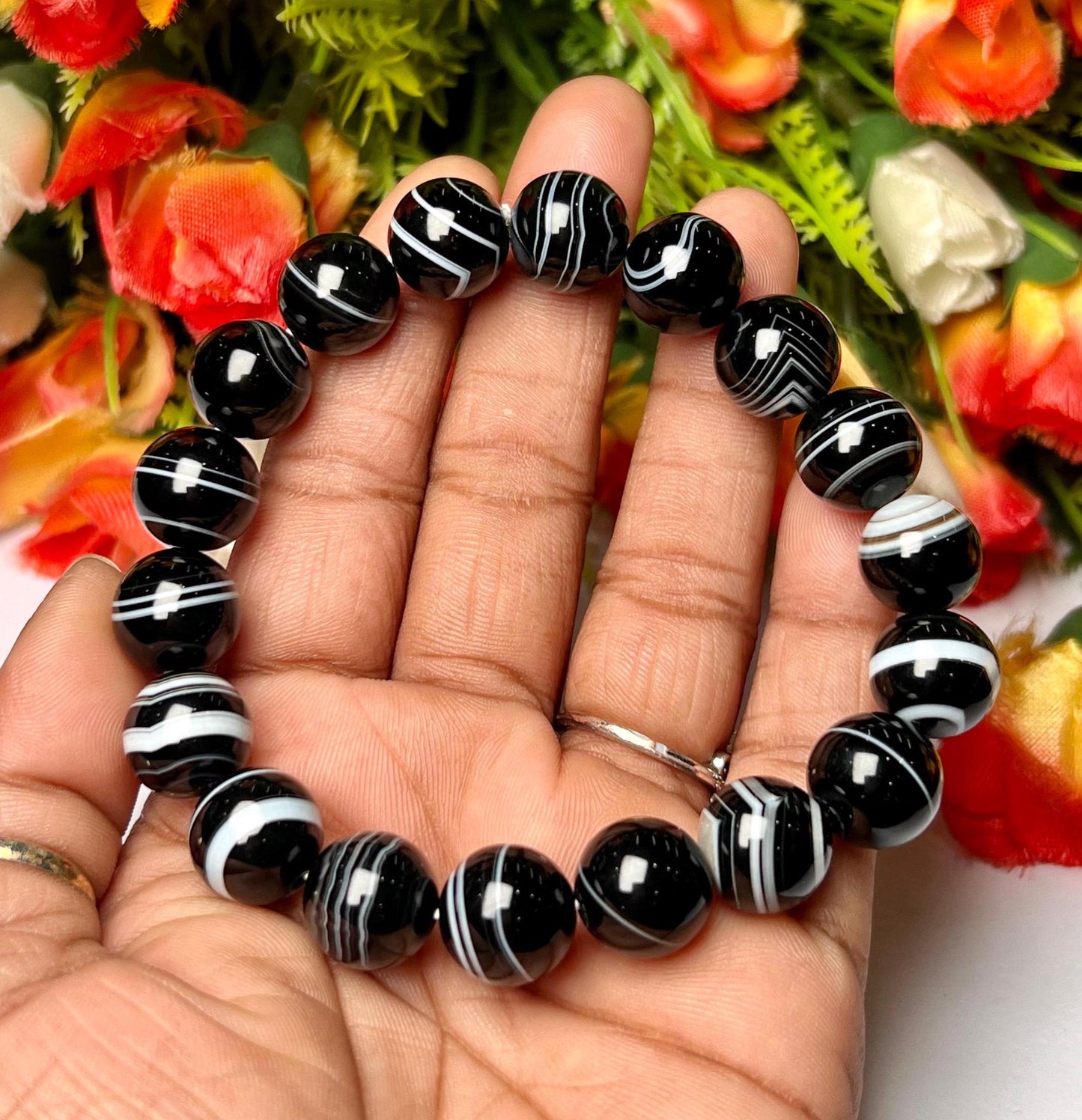 Men's 12 MM Black Sulemani Stone Bracelet| Jewelry for Men