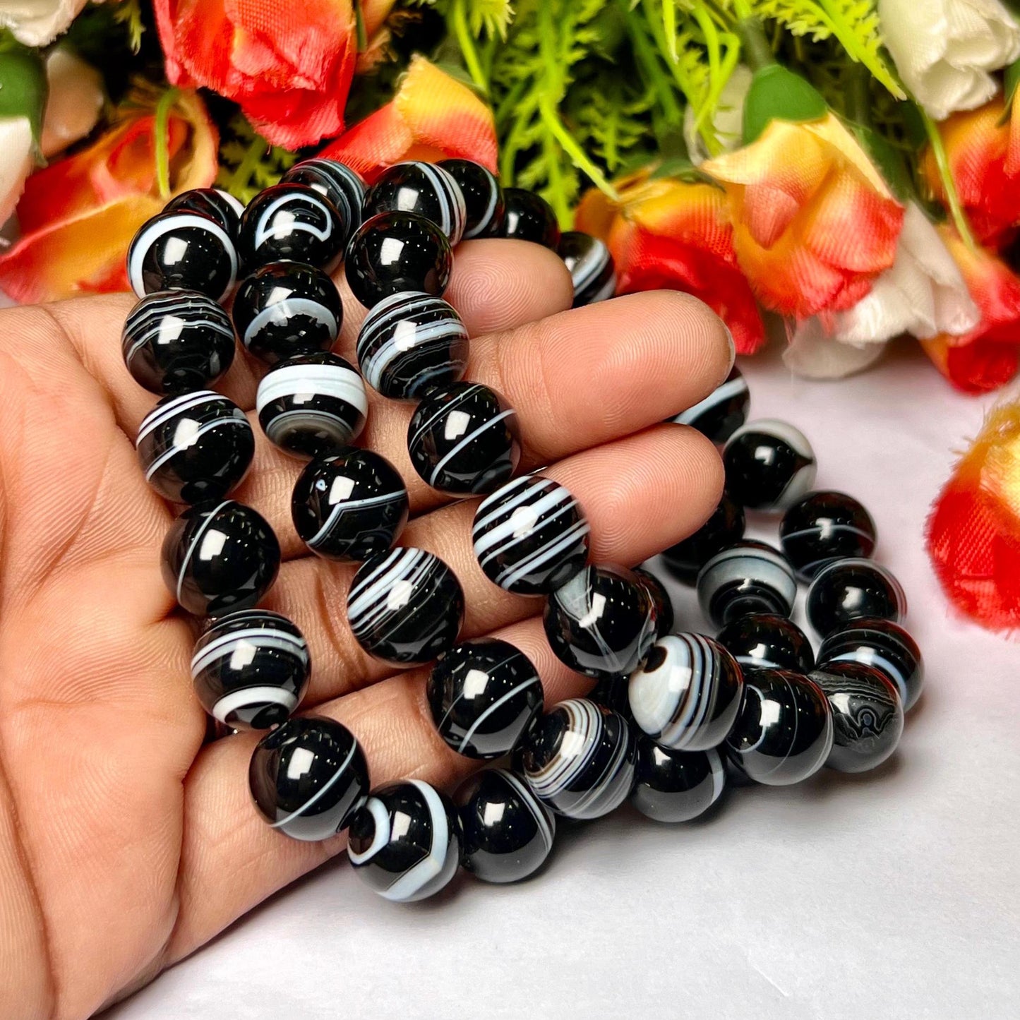 Men's 12 MM Black Sulemani Stone Bracelet| Jewelry for Men