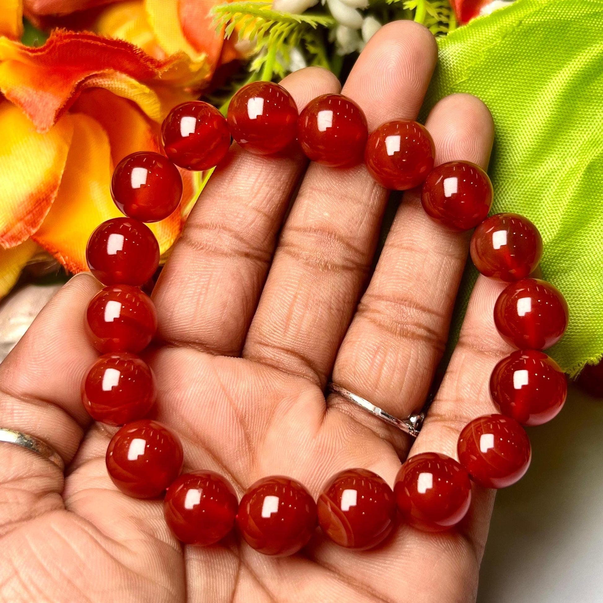 Men's 12 MM Red Onyx Stone Bracelet| Jewelry for Men