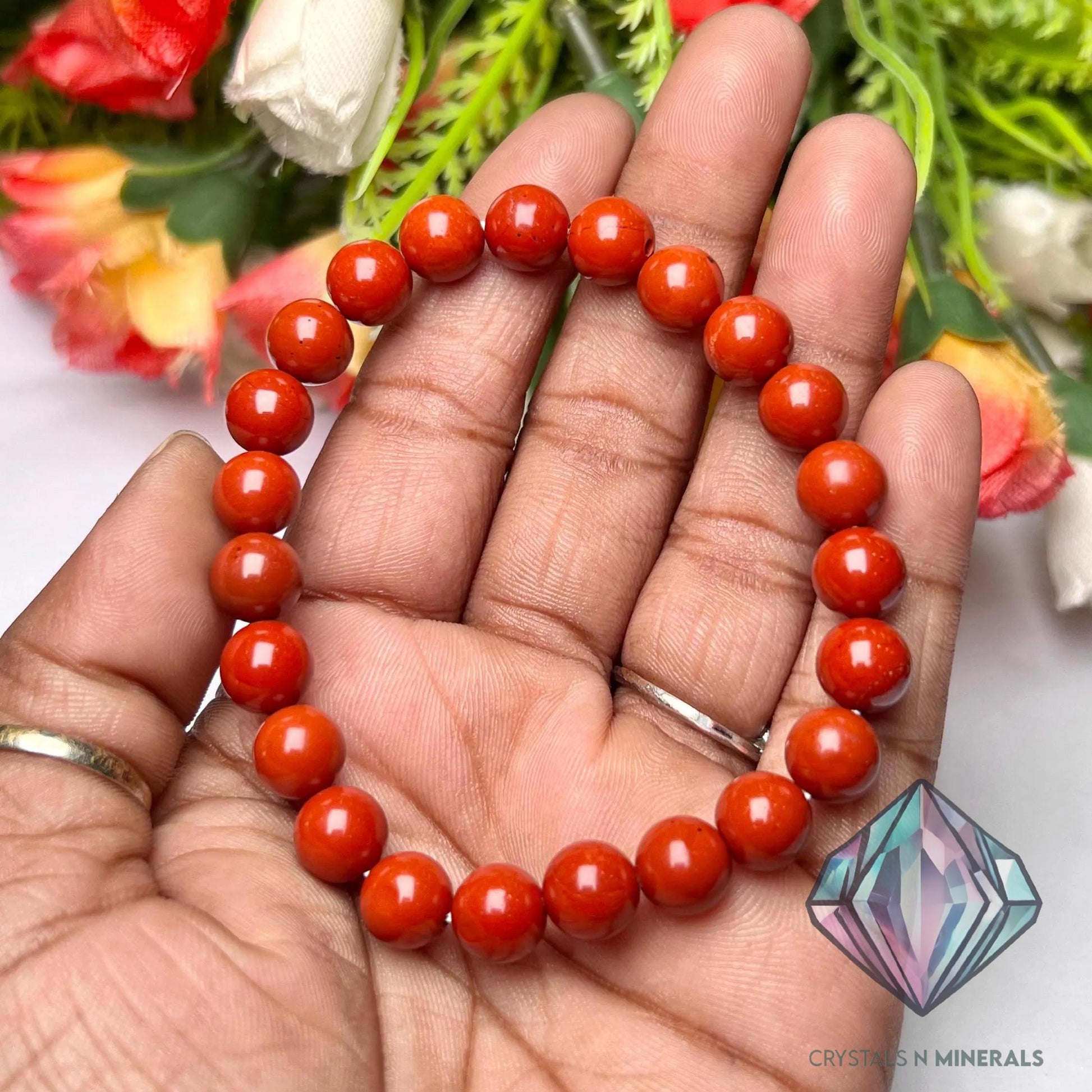 Red Jasper Stone Bracelet l Stretchable Bracelet l Unisex Bracelet l 8 MM Bracelet