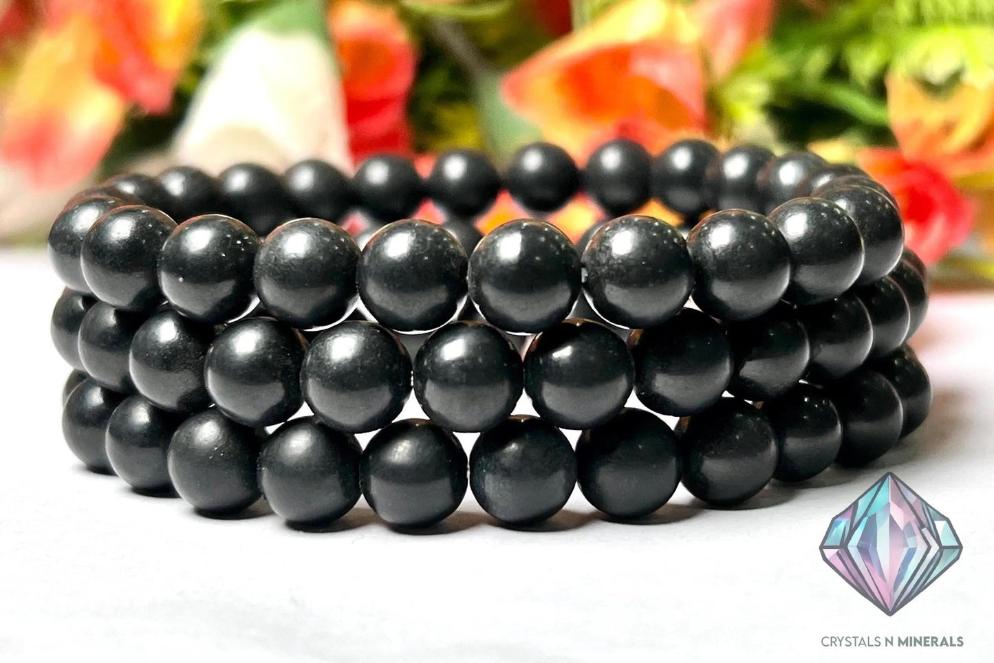 Shungite Stone Bracelet l Stretchable Bracelet l Unisex Bracelet l 8 MM Bracelet