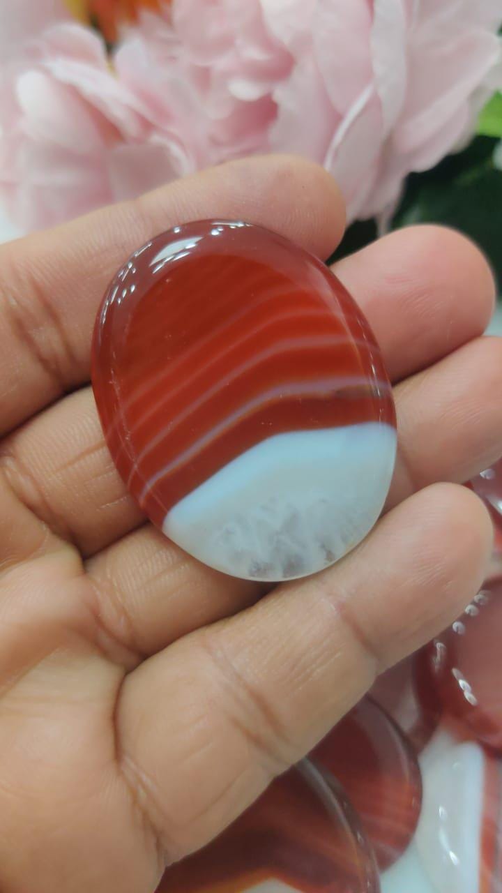 Red Sulemani Worry Stone – Crystal Worry Stone – Pocket Stone – Healing Crystal - 4.5x3.5cm