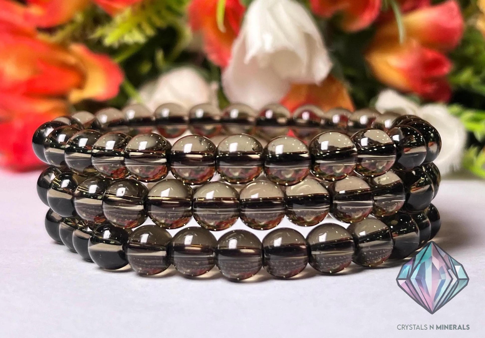 Smoky Quartz Stone Bracelet l Stretchable Bracelet l Unisex Bracelet l 8 MM Bracelet