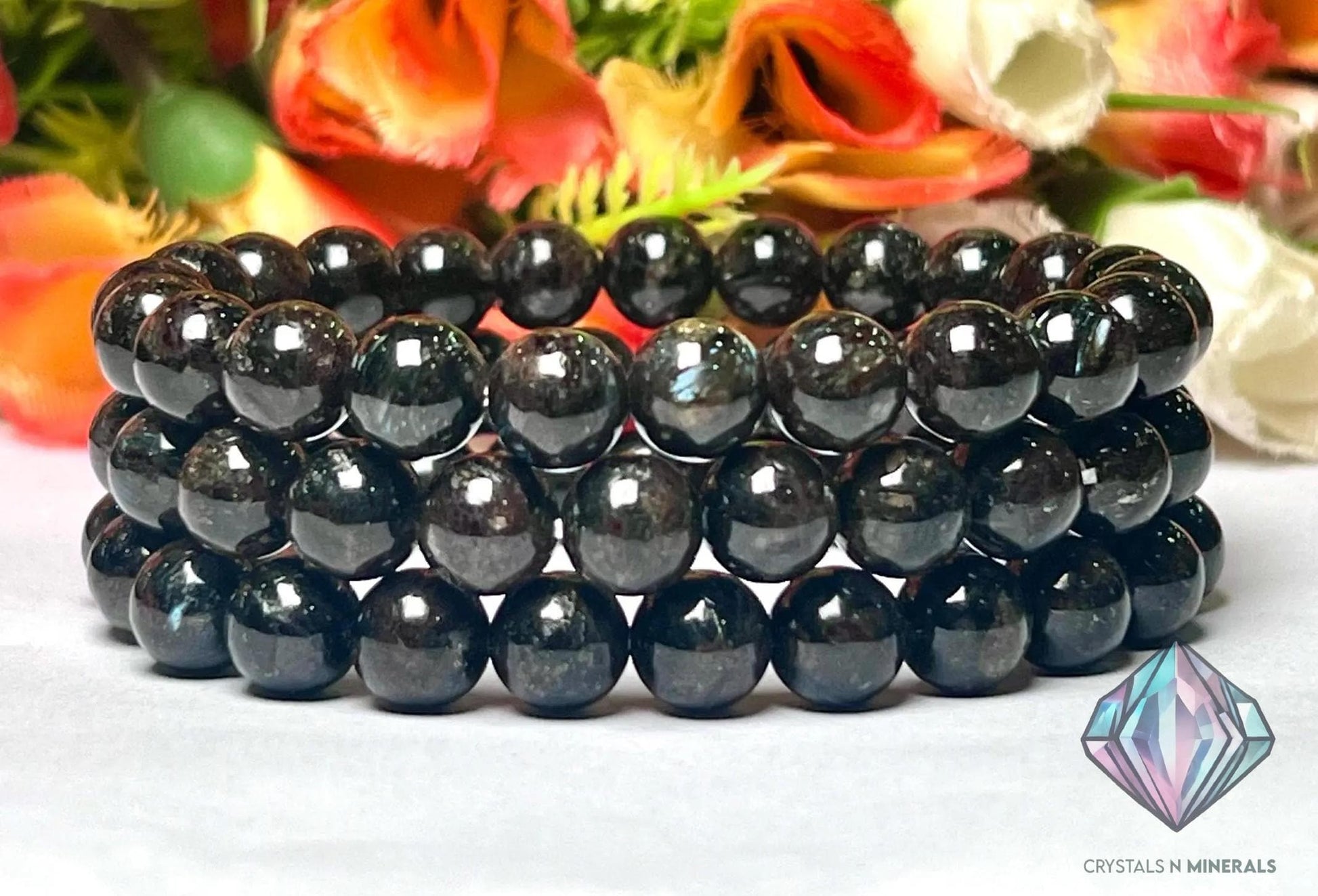 Nuummite Stone Bracelet l Stretchable Bracelet l Unisex Bracelet l 8 MM Bracelet