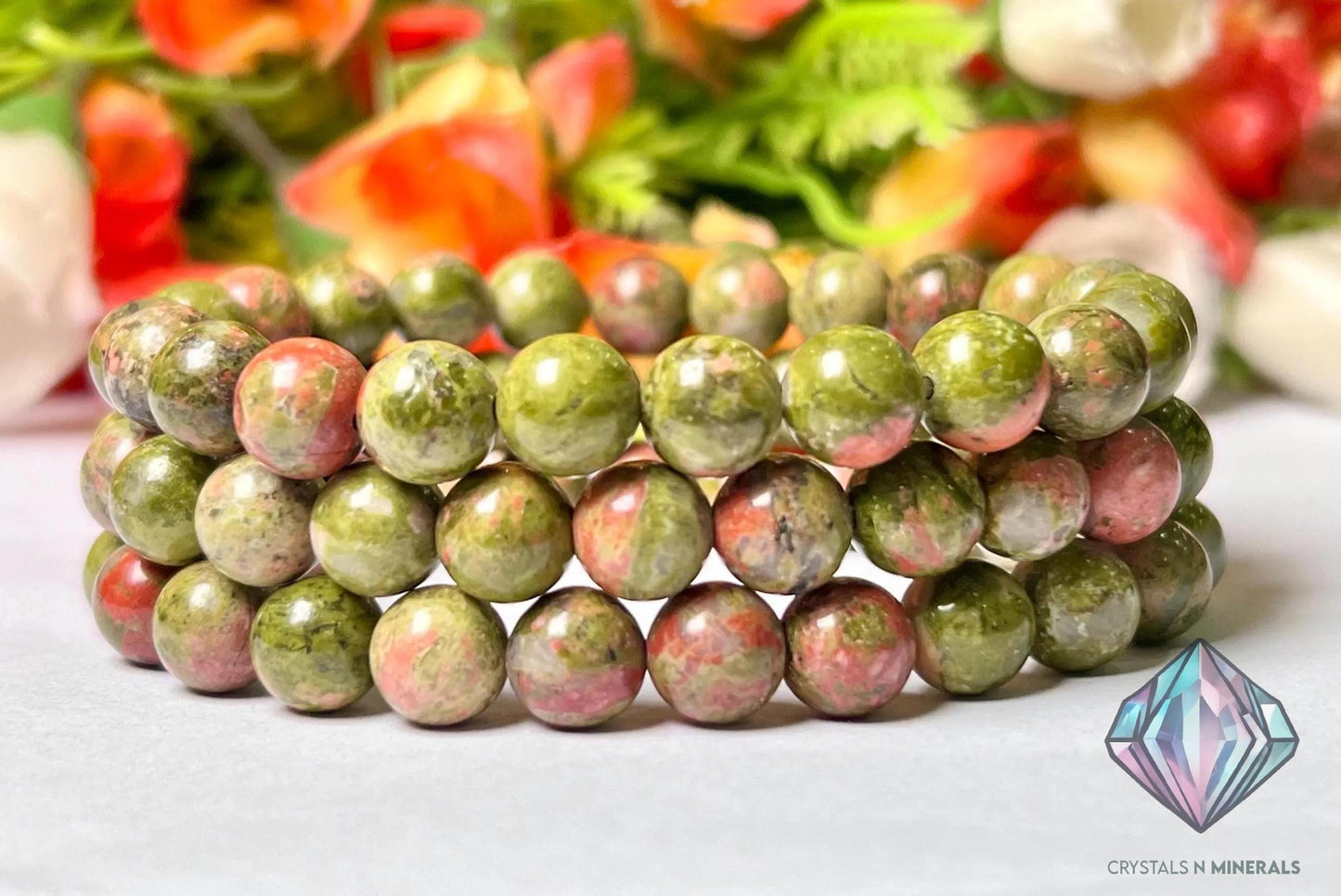 Unakite Stone Bracelet l Stretchable Bracelet l Unisex Bracelet l 8 MM Bracelet