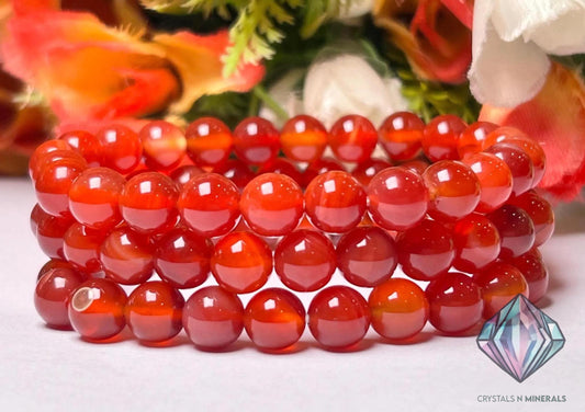 Red Onyx Stone Bracelet l Stretchable Bracelet l Unisex Bracelet l 8 MM Bracelet