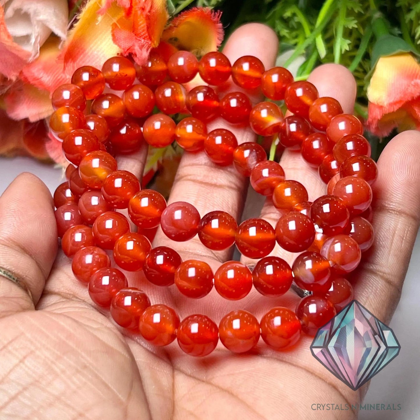 Red Onyx Stone Bracelet l Stretchable Bracelet l Unisex Bracelet l 8 MM Bracelet