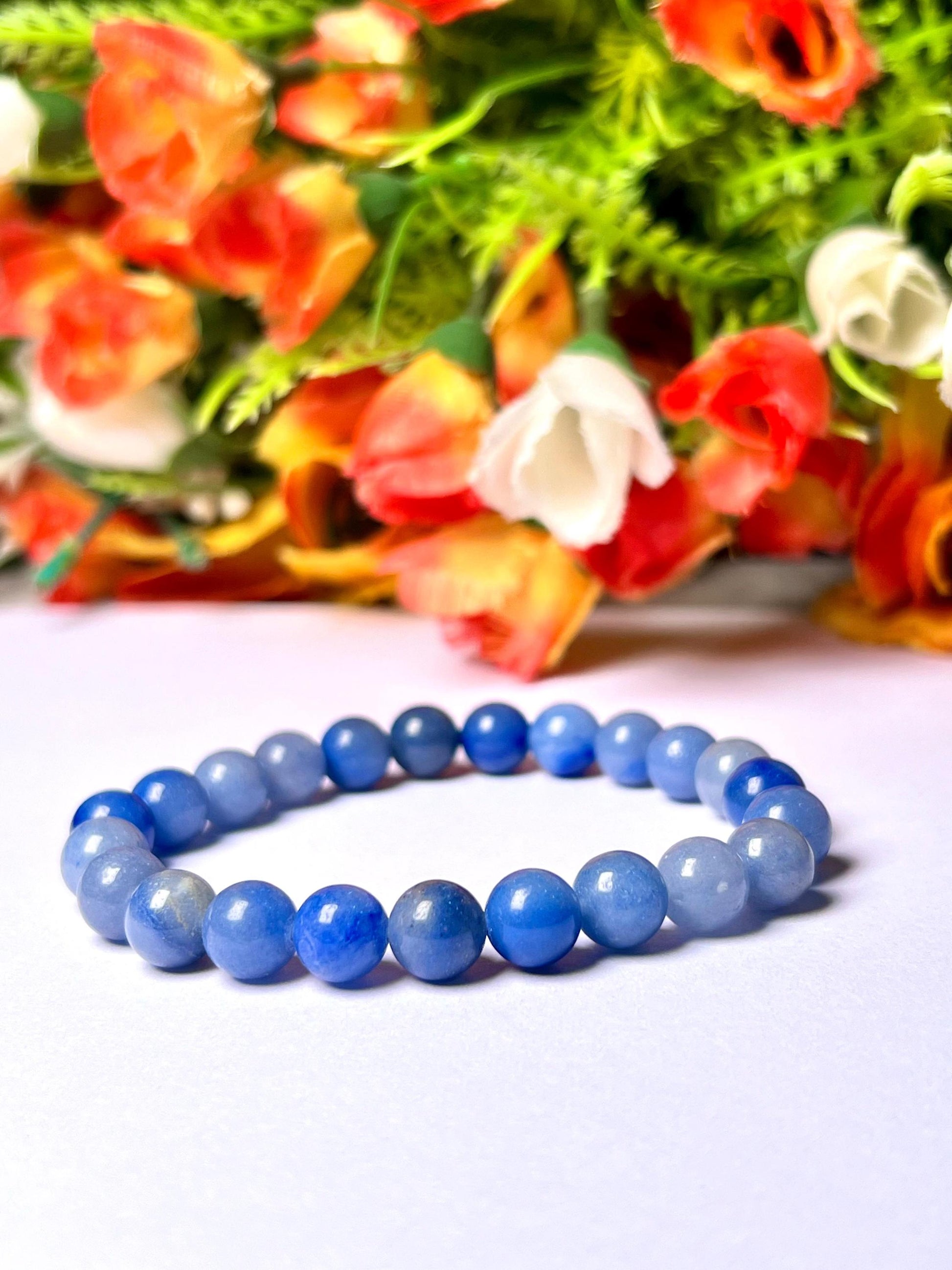 Blue Aventurine Stone Bracelet l Stretchable Bracelet l Unisex Bracelet l 8 MM Bracelet