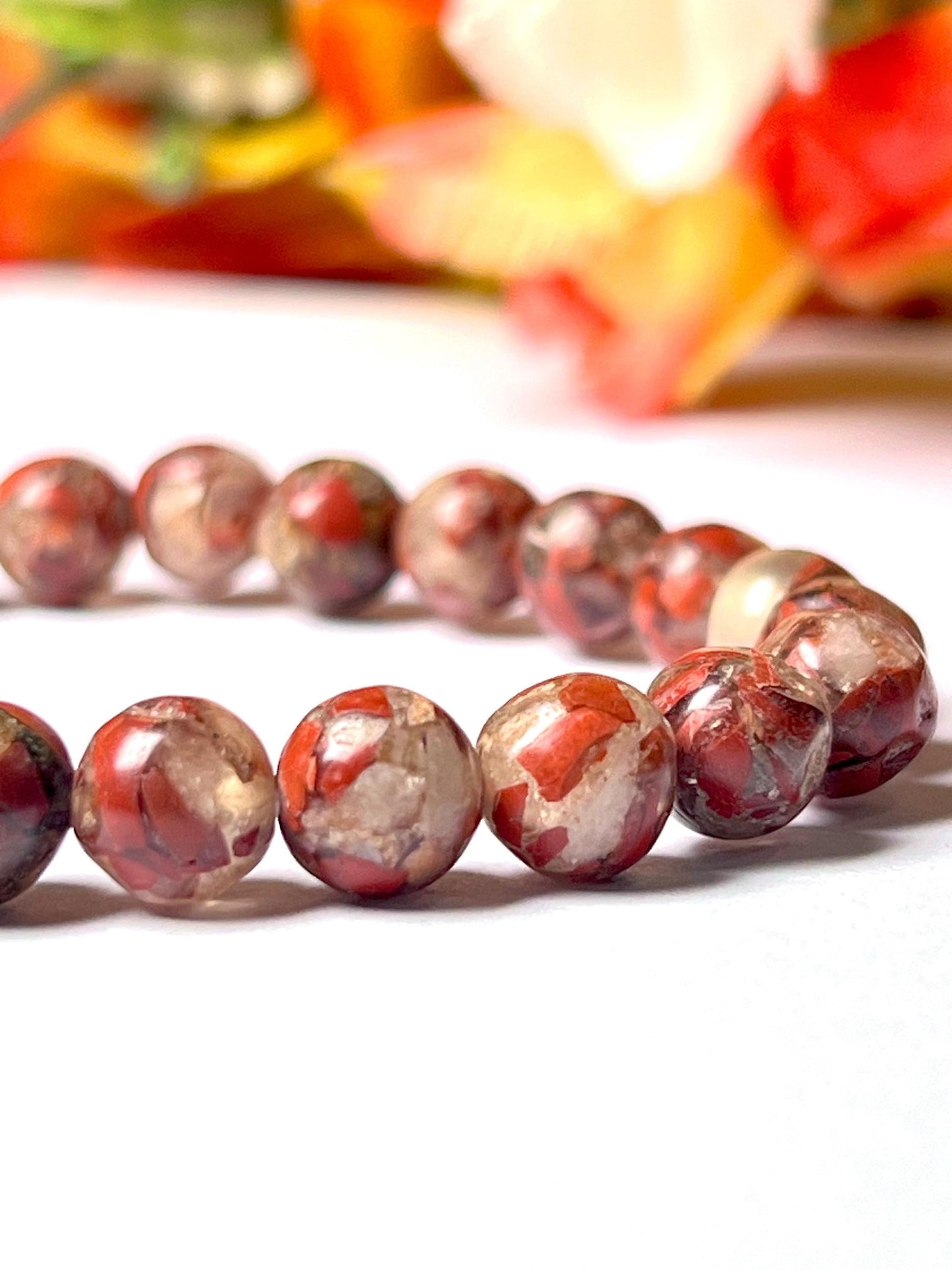 Brecciated Jasper Stone Bracelet l Stretchable Bracelet l Unisex Bracelet l 8 MM Bracelet