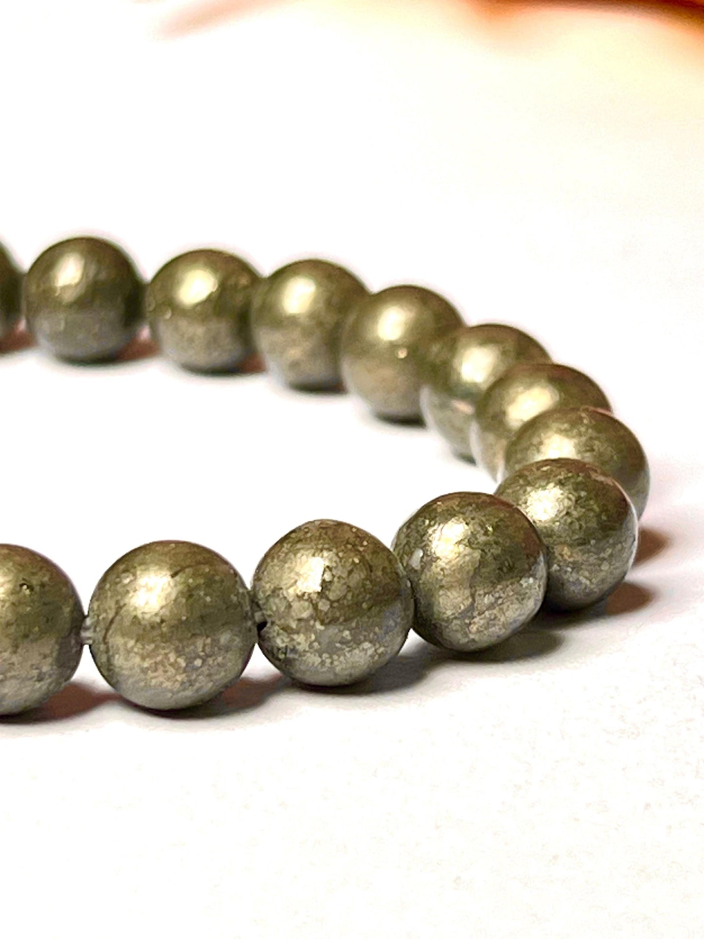 Pyrite Stone Bracelet l Stretchable Bracelet l Unisex Bracelet l 8 MM Bracelet