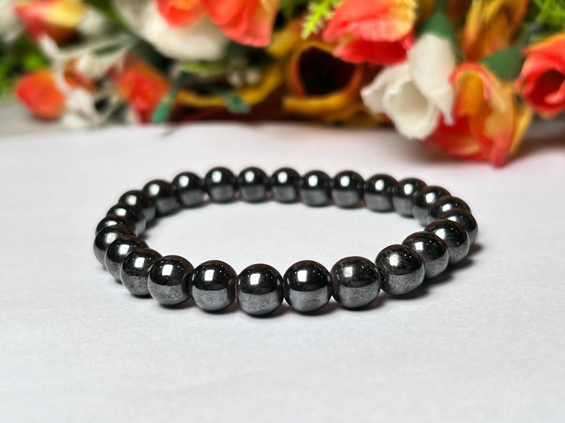 Magnetite Stone Bracelet l Stretchable Bracelet l Unisex Bracelet l 8 MM Bracelet