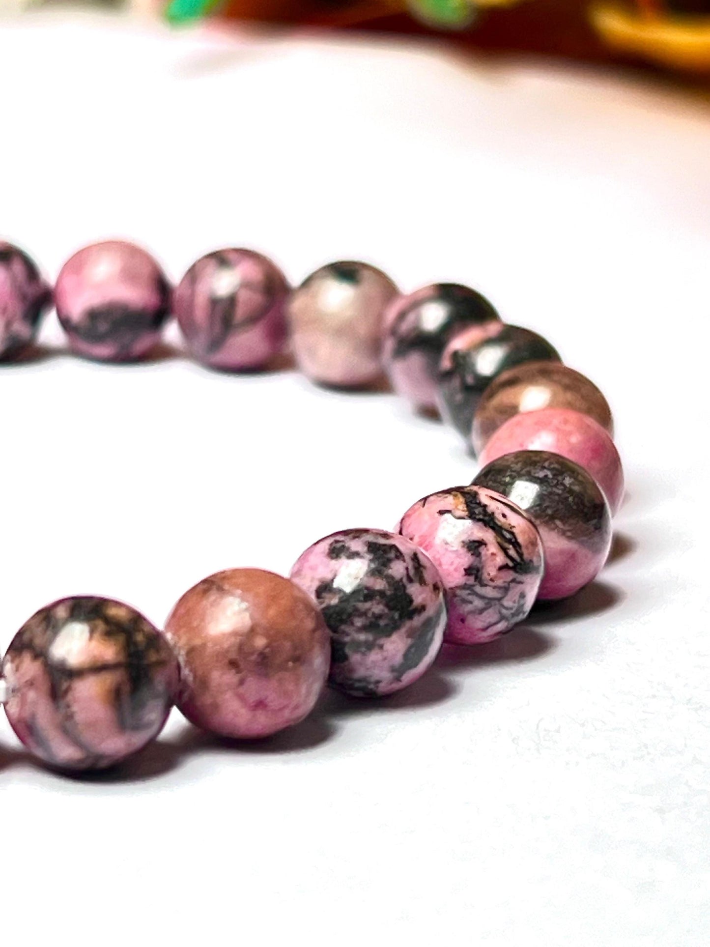 Rhodonite Stone Bracelet l Stretchable Bracelet l Unisex Bracelet l 8 MM Bracelet