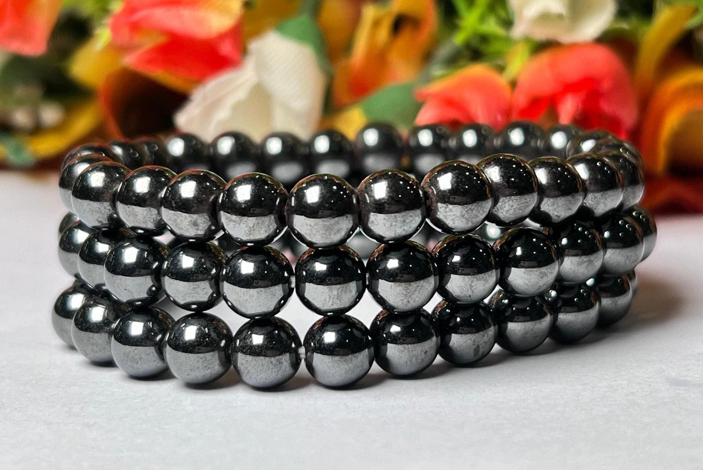 Magnetite Stone Bracelet l Stretchable Bracelet l Unisex Bracelet l 8 MM Bracelet