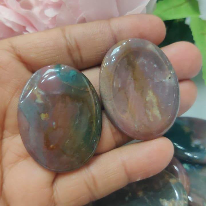 Pink Fancy Agate Stone Worry Stone – Crystal Worry Stone – Pocket Stone – Healing Crystal - 4cmx3cm Thumb Stone One (1) Piece