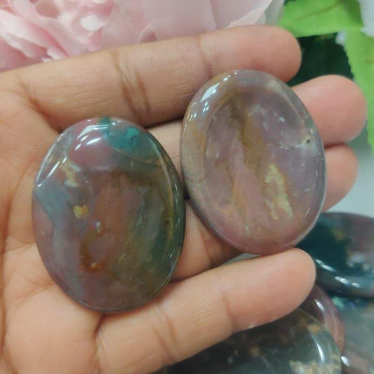 Pink Fancy Agate Stone Worry Stone – Crystal Worry Stone – Pocket Stone – Healing Crystal - 4cmx3cm Thumb Stone One (1) Piece