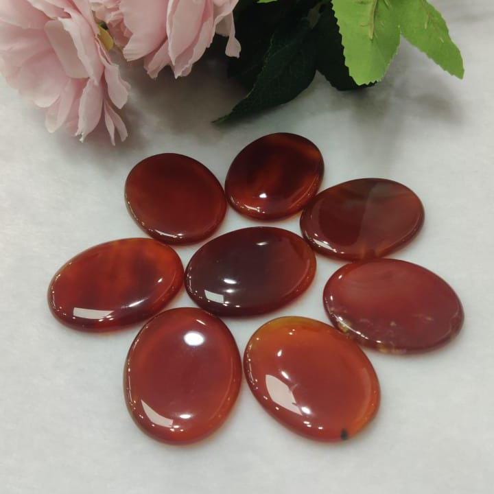 Red Carnelian Stone Worry Stone – Crystal Worry Stone – Pocket Stone – Healing Crystal - 4cmx3cm Thumb Stone One (1) Piece