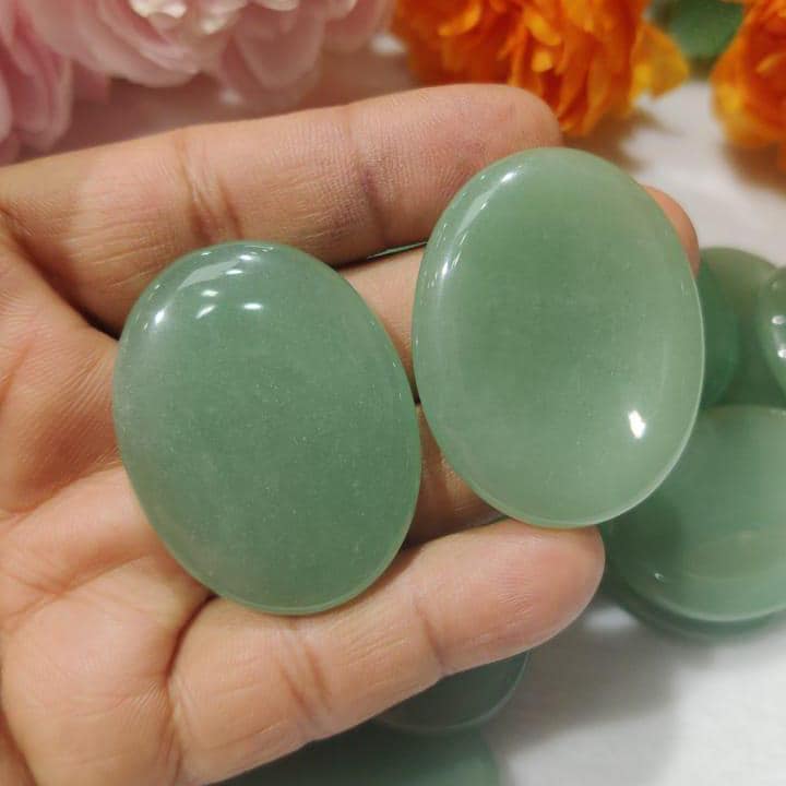 Green Aventurine Stone Worry Stone – Crystal Worry Stone – Pocket Stone – Healing Crystal - 4cmx3cm Thumb Stone One (1) Piece