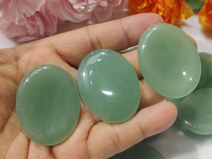 Green Aventurine Stone Worry Stone – Crystal Worry Stone – Pocket Stone – Healing Crystal - 4cmx3cm Thumb Stone One (1) Piece