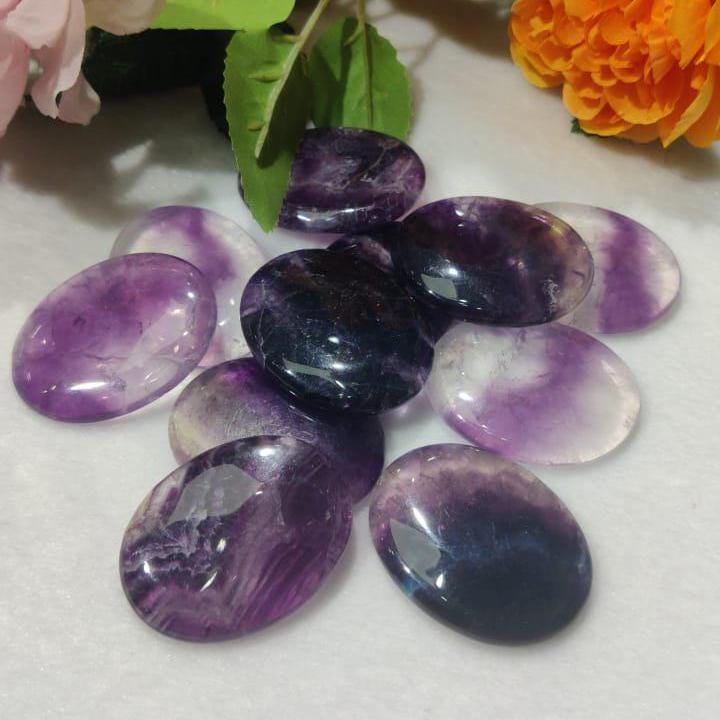 Purple Fluorite Stone Worry Stone – Crystal Worry Stone – Pocket Stone – Healing Crystal - 4cmx3cm Thumb Stone One (1) Piece