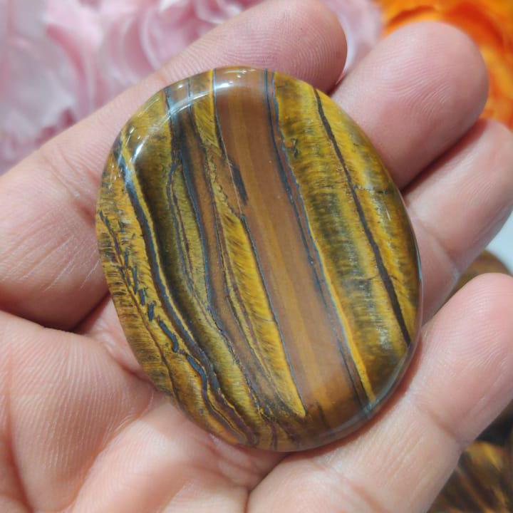 Iron Tiger Eye Stone Worry Stone – Crystal Worry Stone – Pocket Stone – Healing Crystal - 4cmx3cm Thumb Stone One (1) Piece