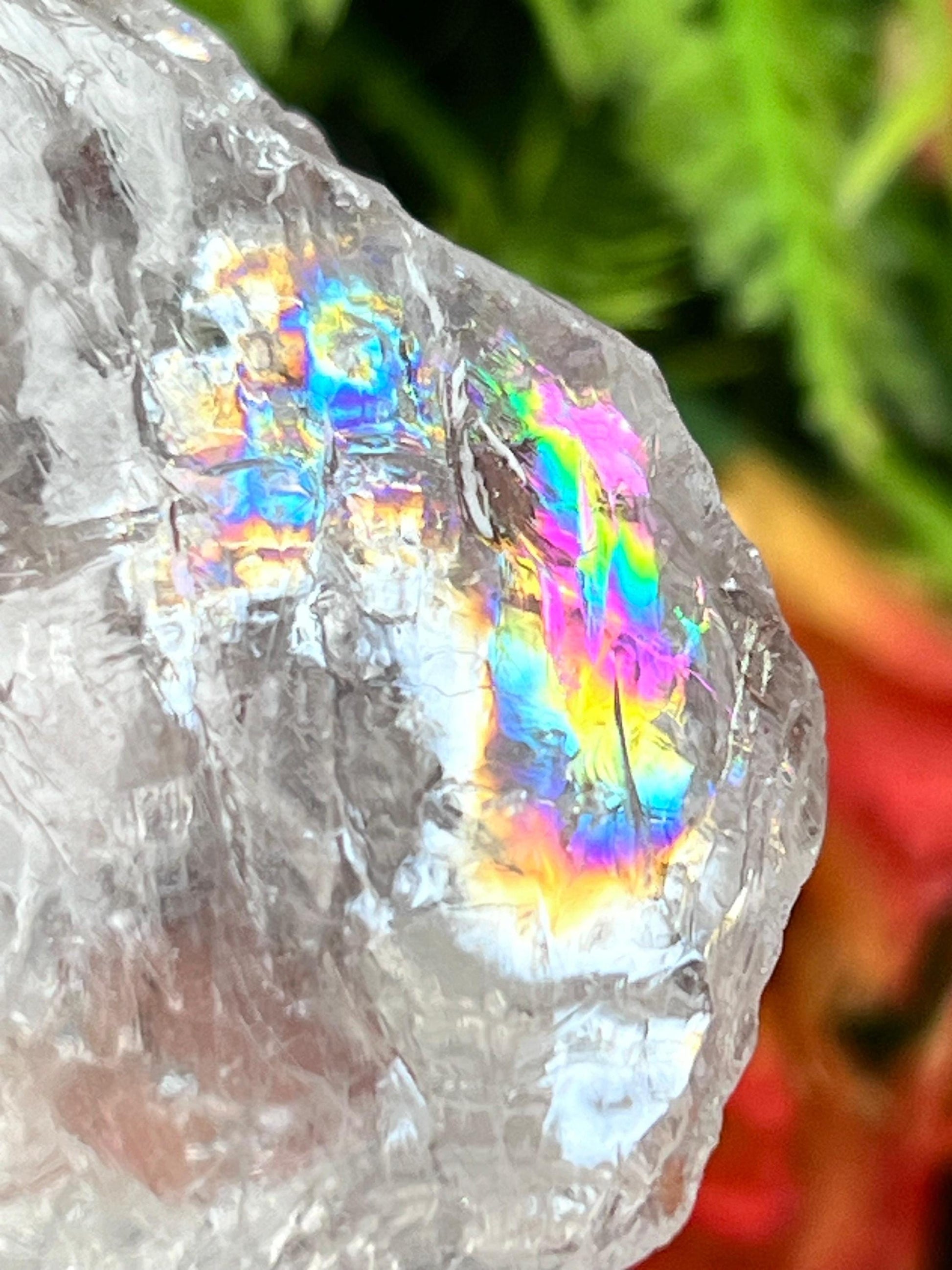 Premium Rainbow Satyaloka Quartz Crystal Natural Rough Stone with Beautiful Rainbow 81 Gram